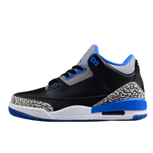 AIR JORDAN 3 RETRO BLACK/SPORT BLUE WOLF GREY