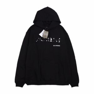 Balenciaga Black Distorted Logo Hoodie