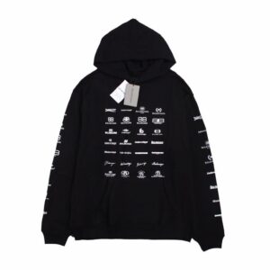 Balenciaga Black Multilogo Hoodie