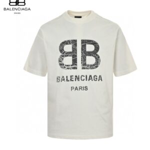 Balenciaga Cracked 'BB' Logo T-Shirt (White)