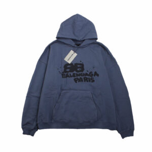 Balenciaga Paris Graffiti Hoodie - Blue