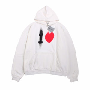 Balenciaga White Hoodie with "I Love" Graphic