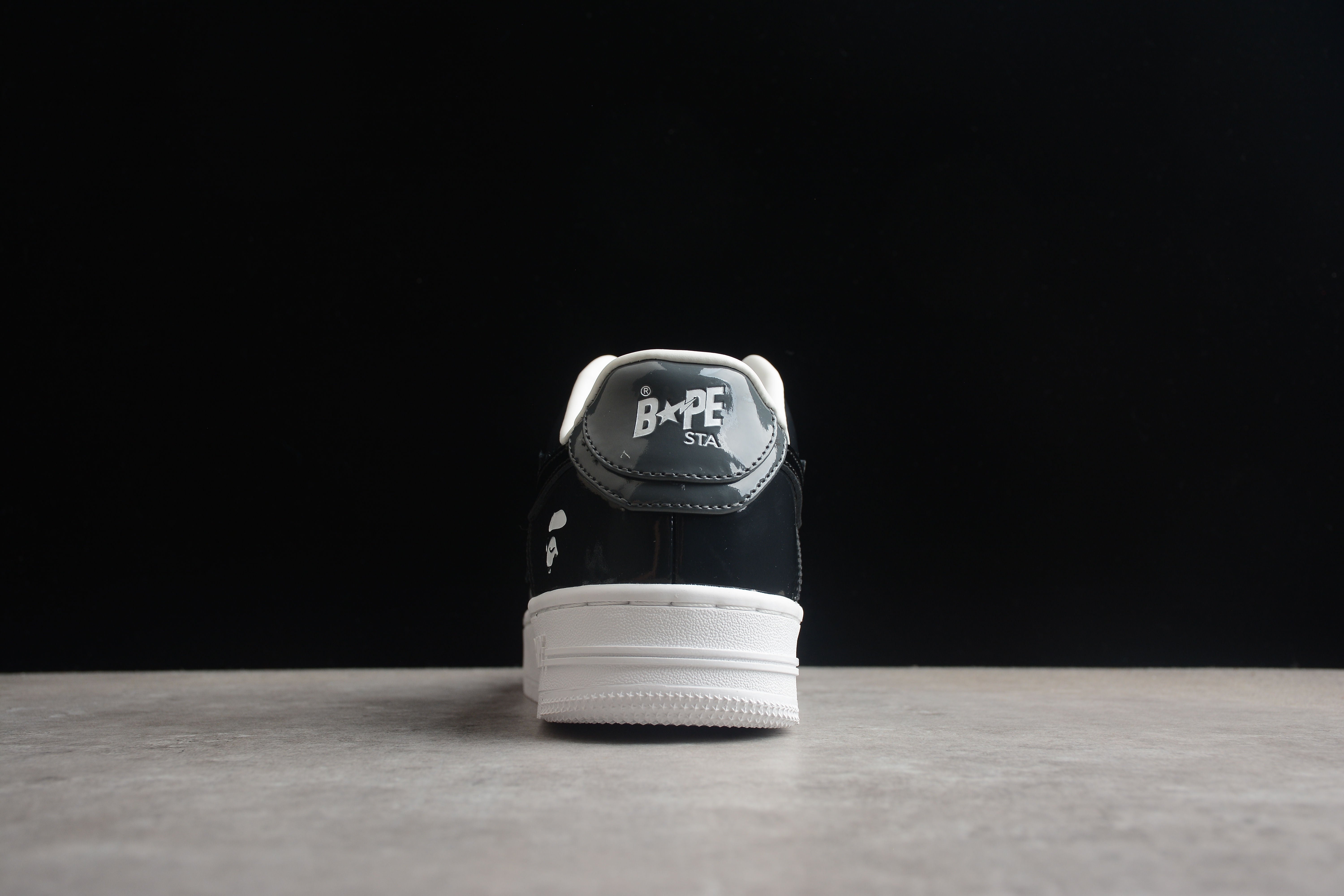 BAPE STA Black Patent Leather Low-Top Sneakers - Image 4