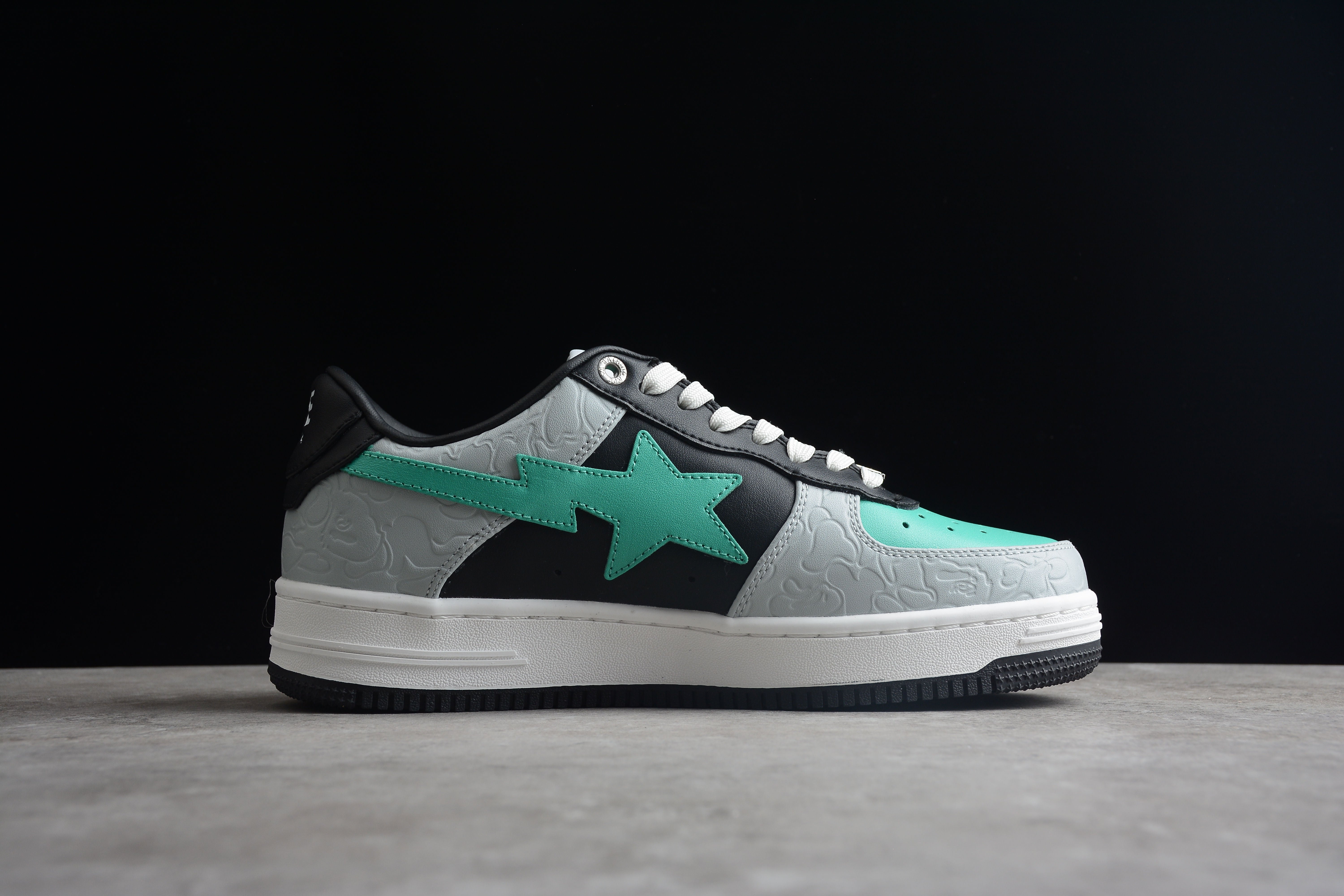 BAPE STA Low-Top Aqua and Grey Sneakers - Image 7