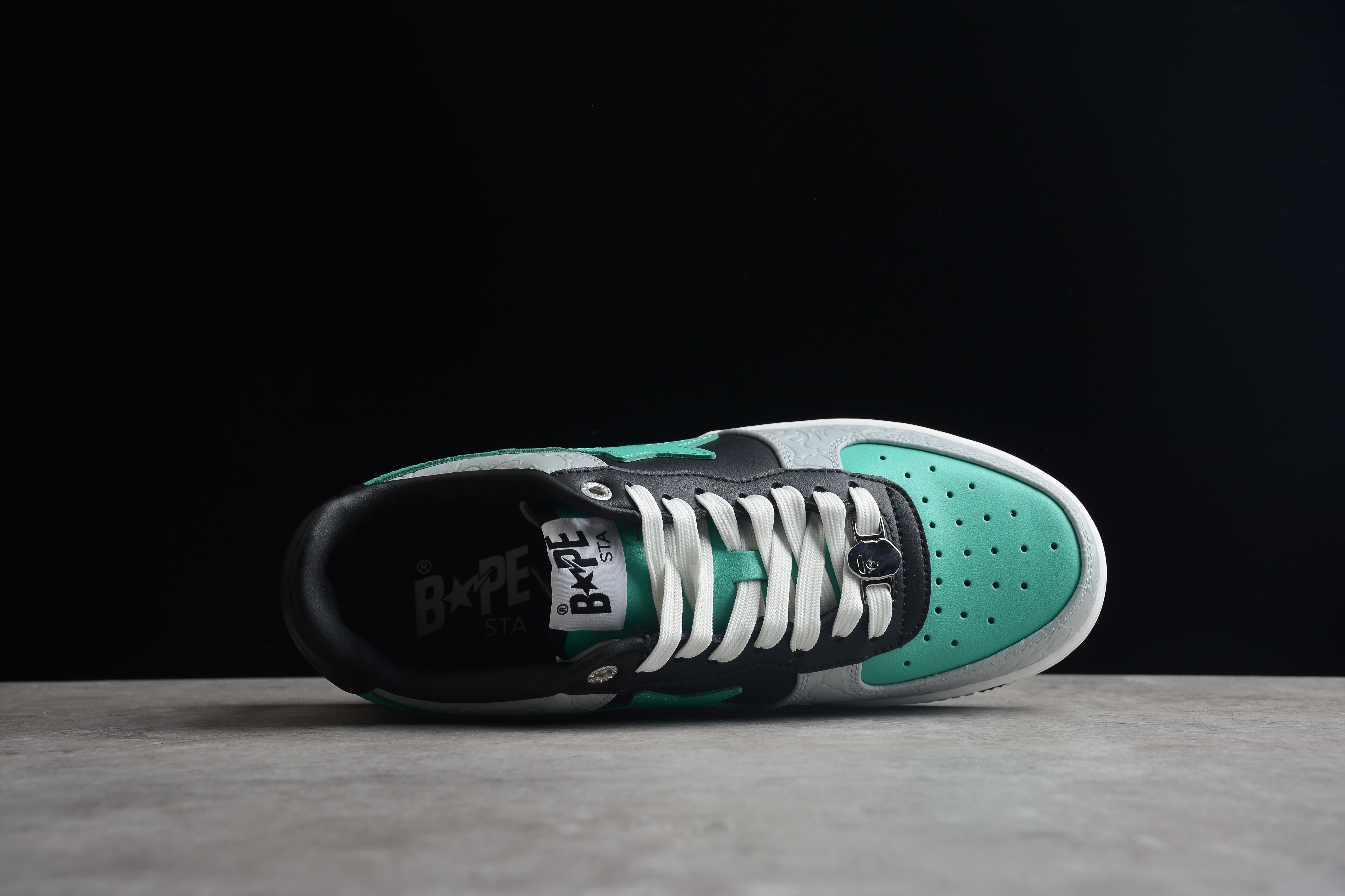 BAPE STA Low-Top Aqua and Grey Sneakers - Image 6