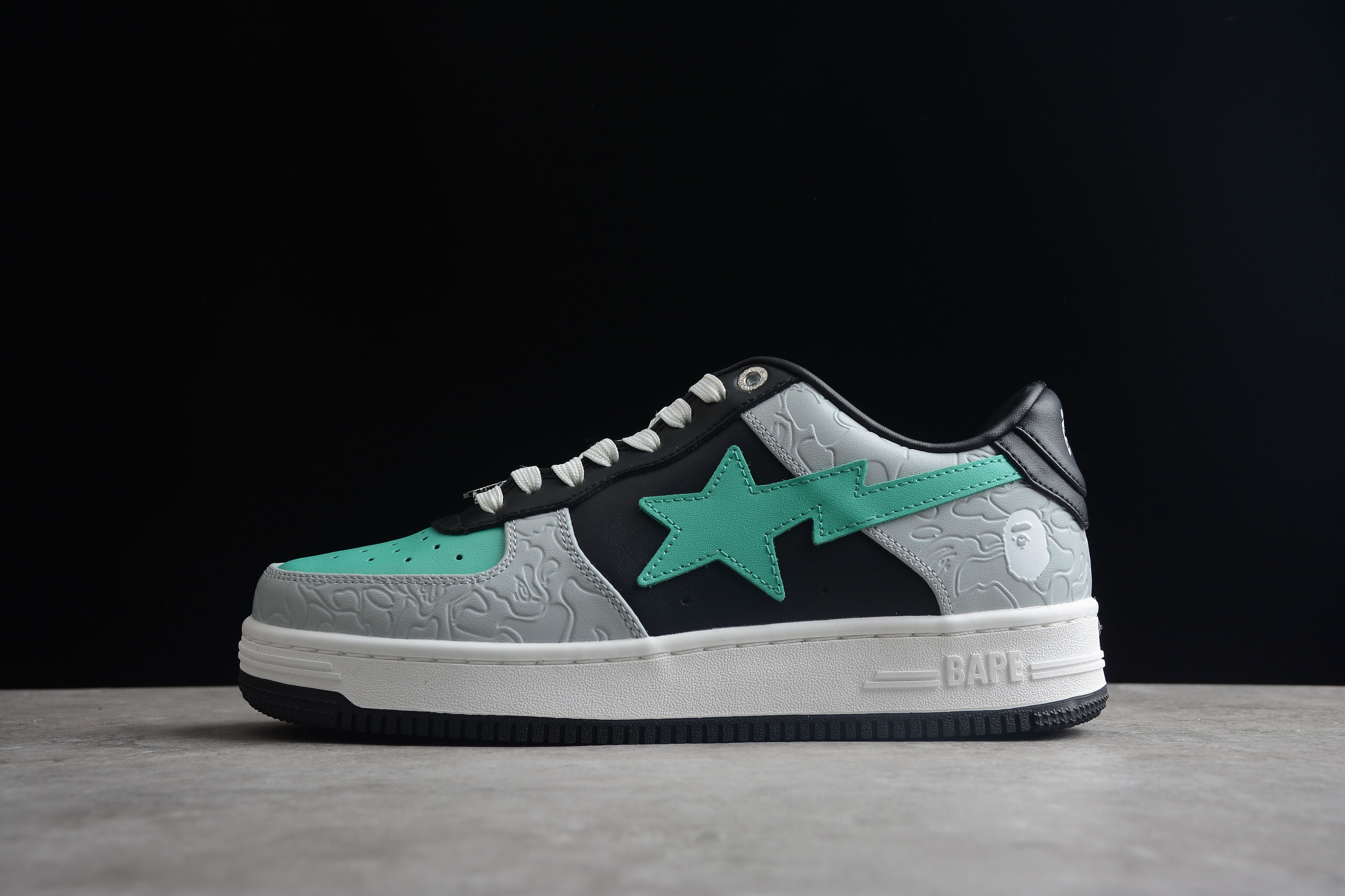 BAPE STA Low-Top Aqua and Grey Sneakers - Image 2