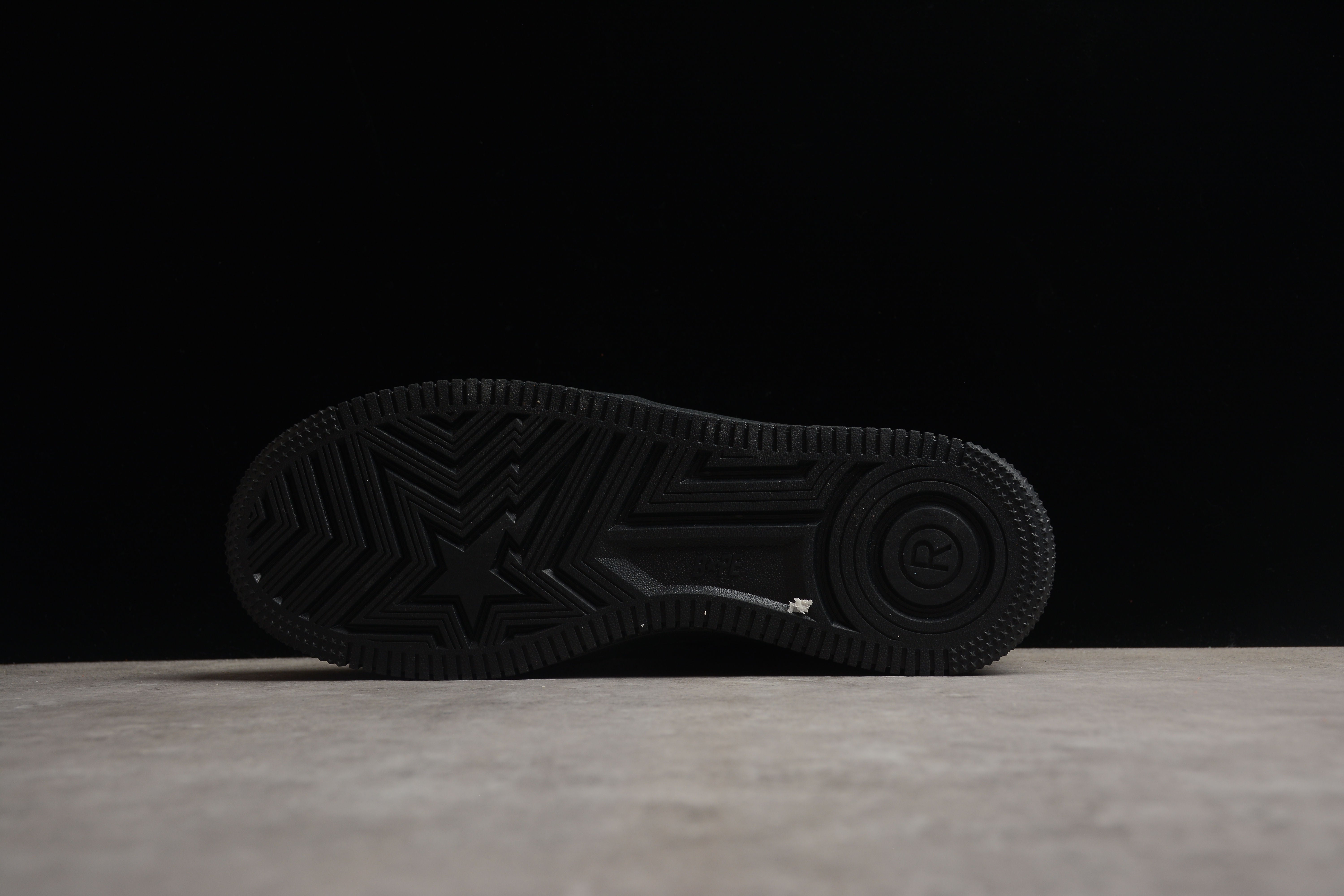 BAPE STA Low-Top Black Croc-Embossed Sneakers - Image 5