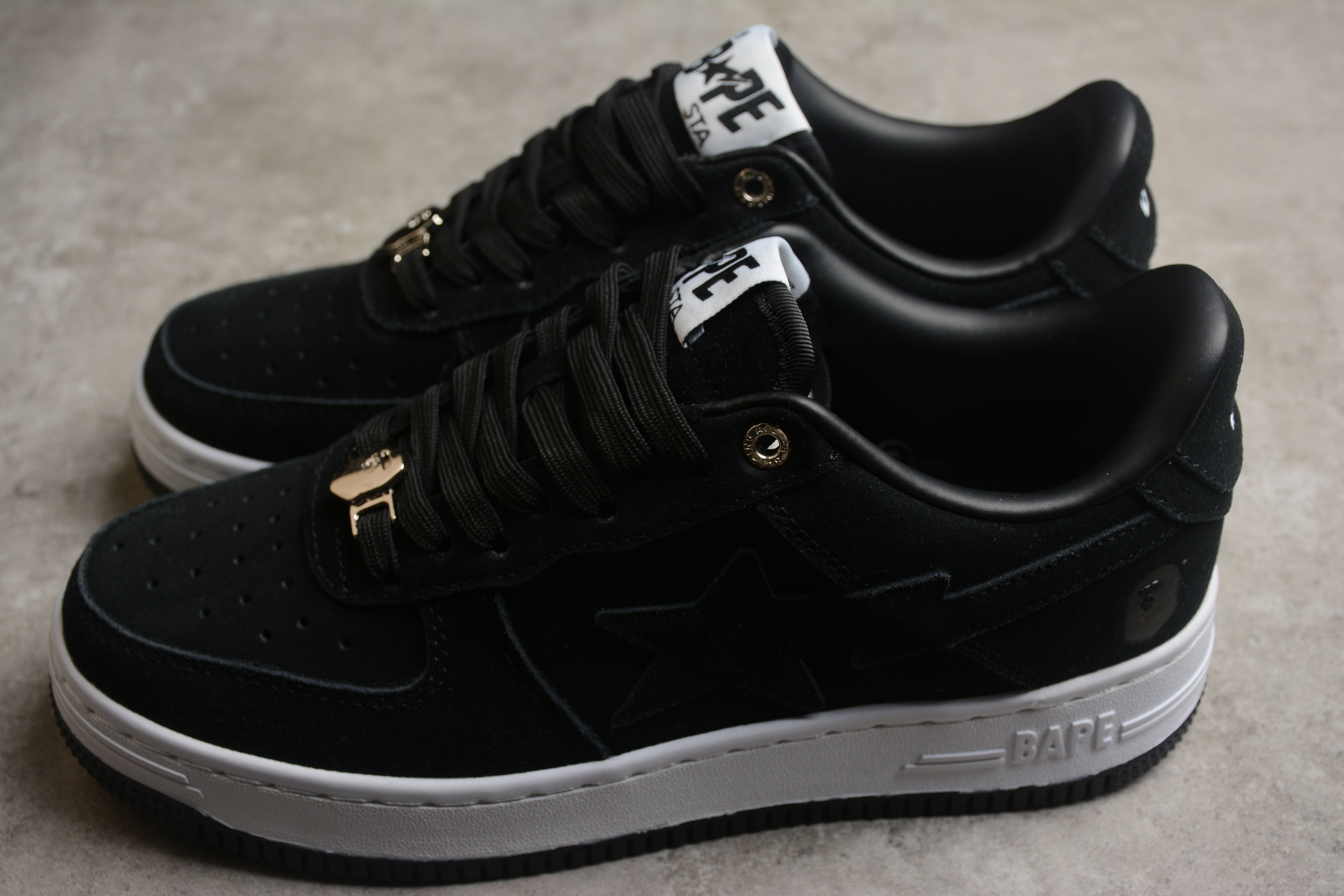 BAPE STA Low-Top Black Suede Sneakers - Image 3