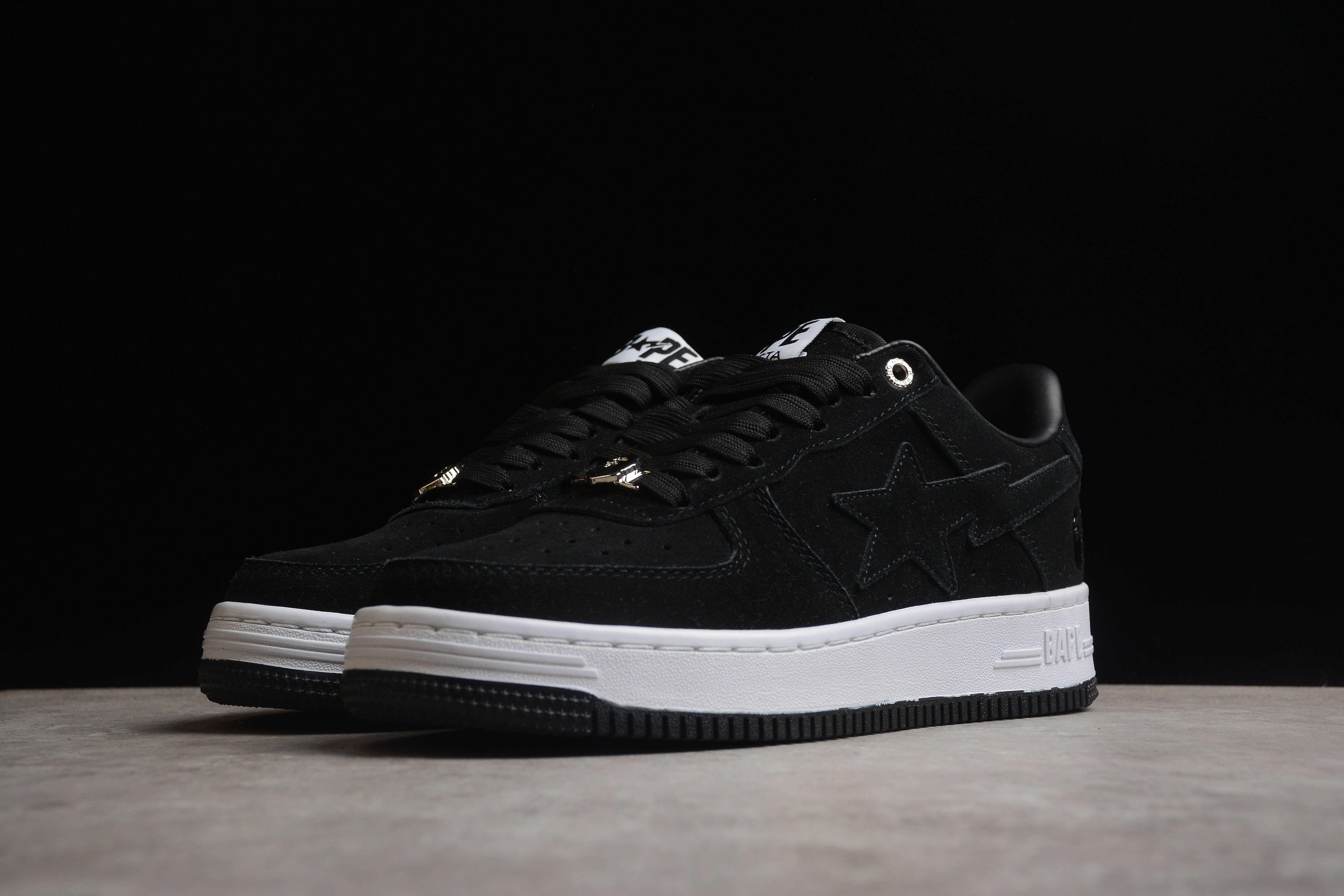 BAPE STA Low-Top Black Suede Sneakers - Image 8
