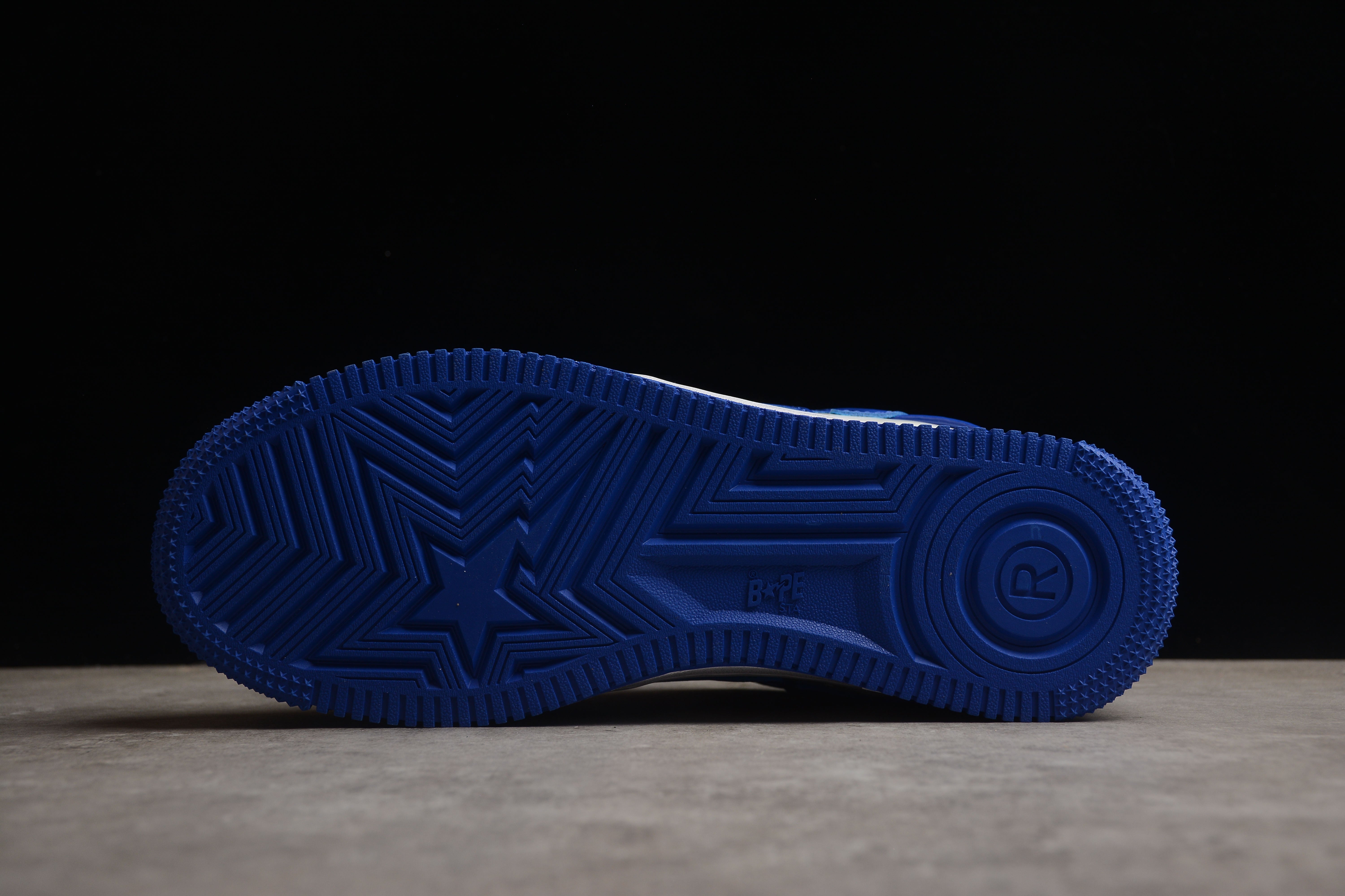 BAPE STA Low-Top Blue and White Patent Leather Sneakers - Image 5