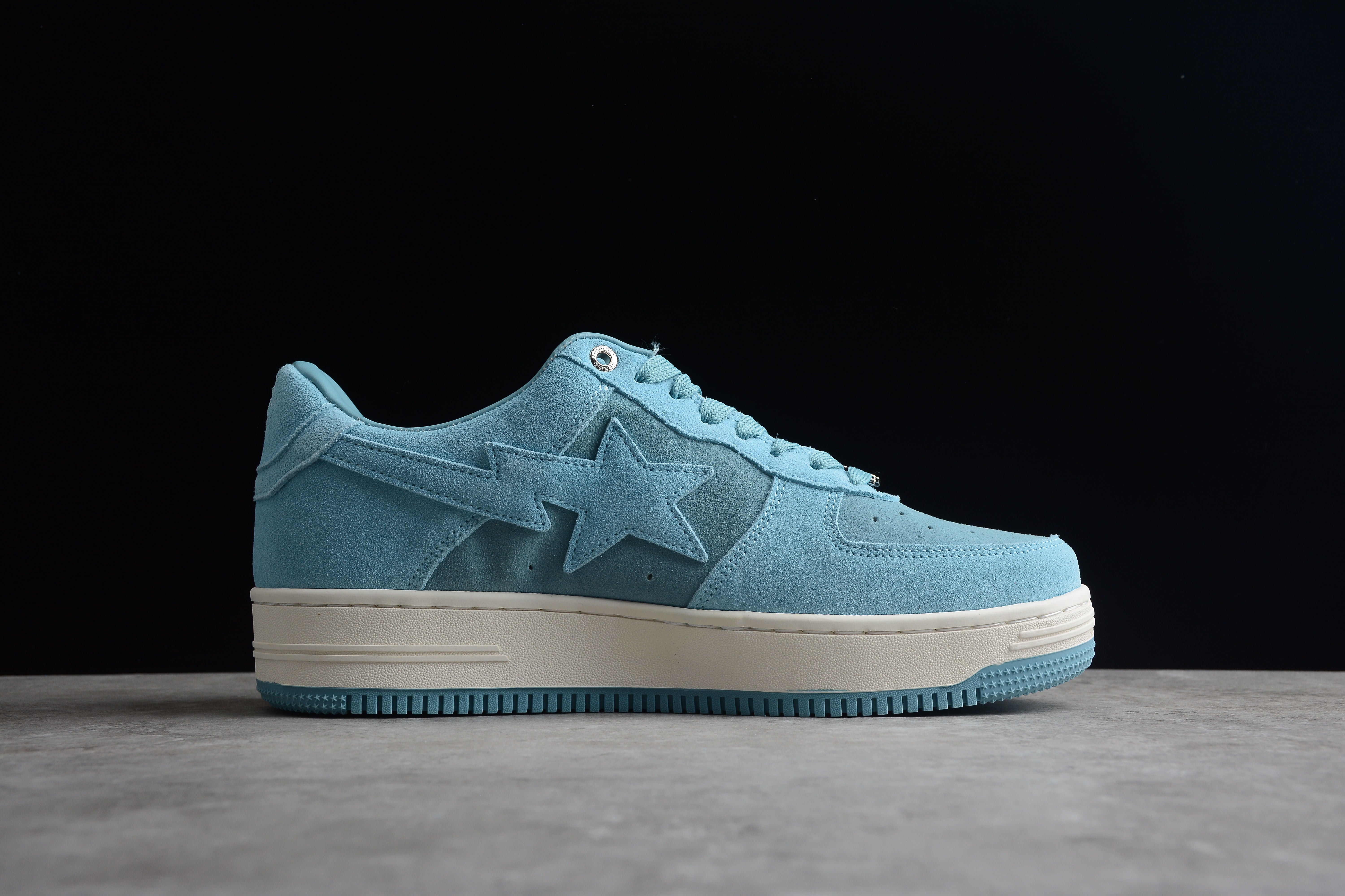 BAPE STA Low-Top Blue Suede Sneakers - Image 7