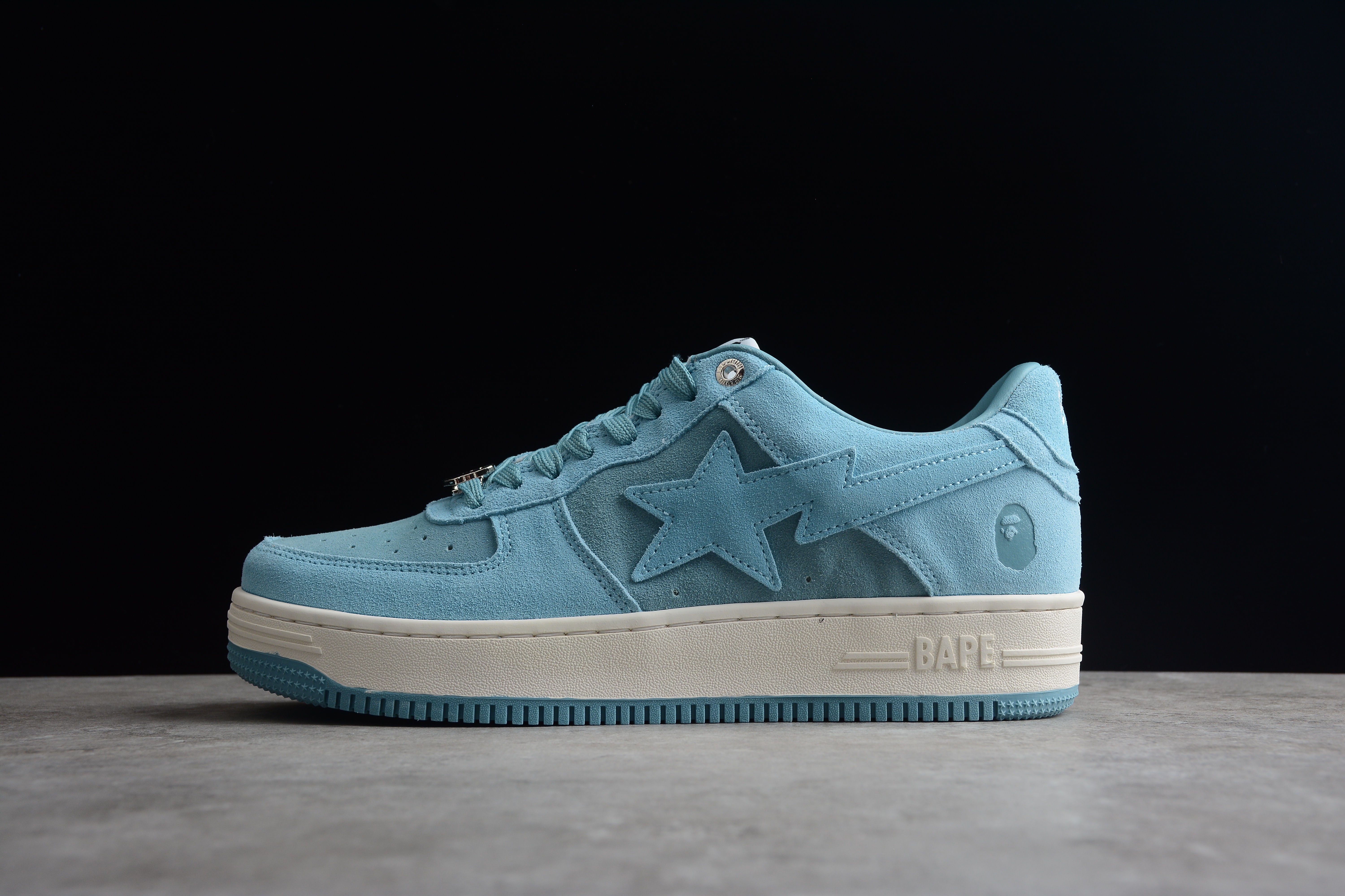 BAPE STA Low-Top Blue Suede Sneakers - Image 2