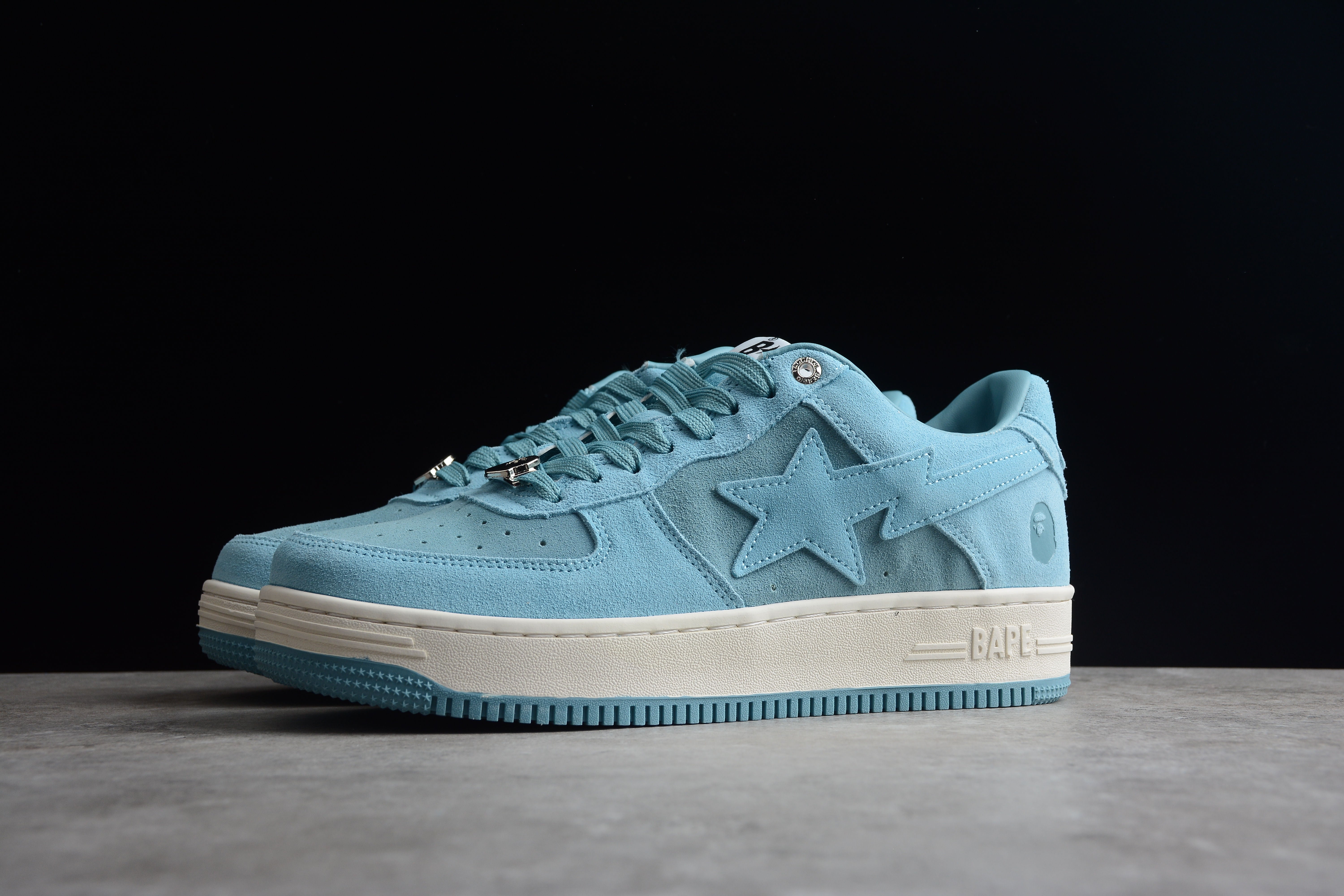 BAPE STA Low-Top Blue Suede Sneakers - Image 8