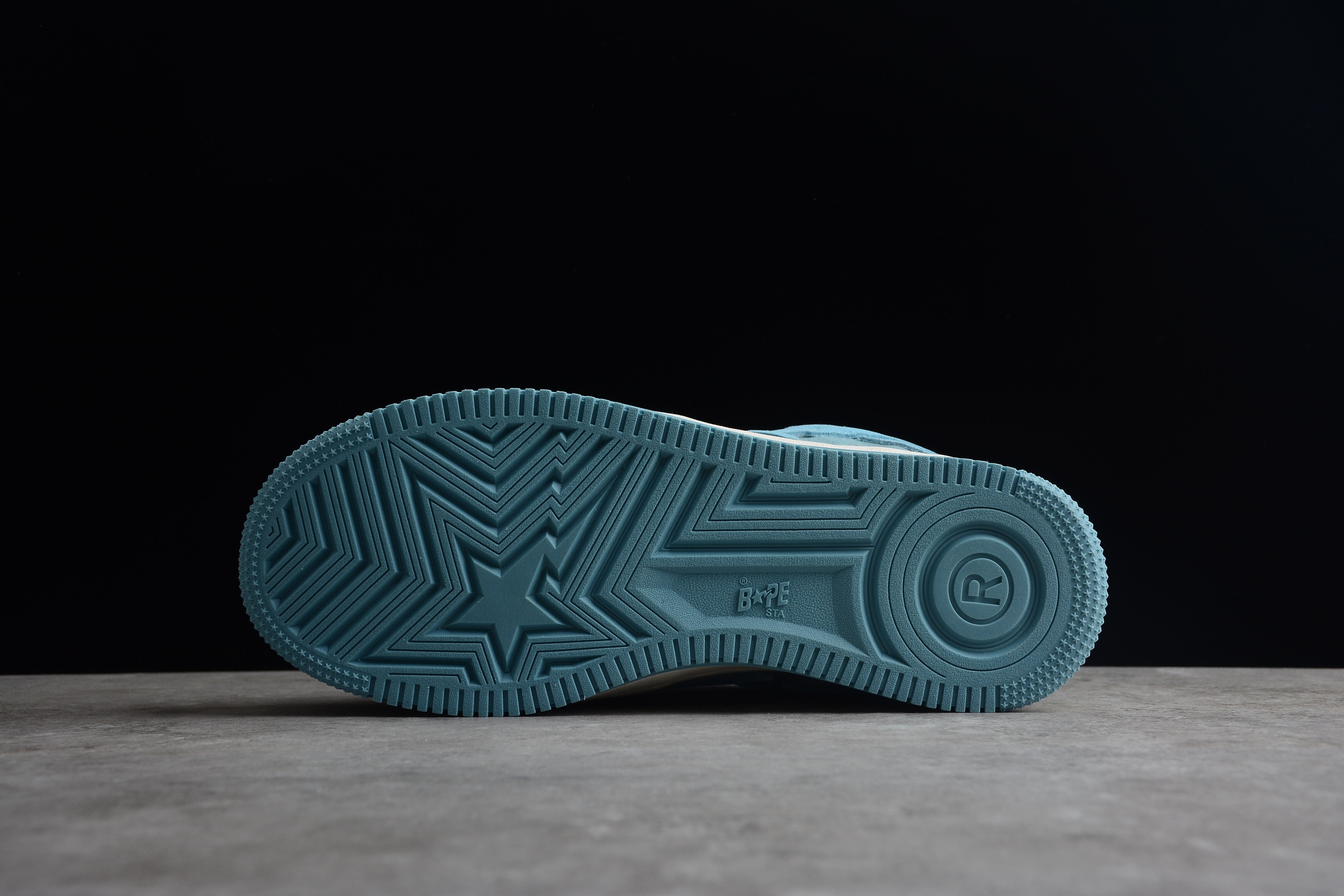 BAPE STA Low-Top Blue Suede Sneakers - Image 5