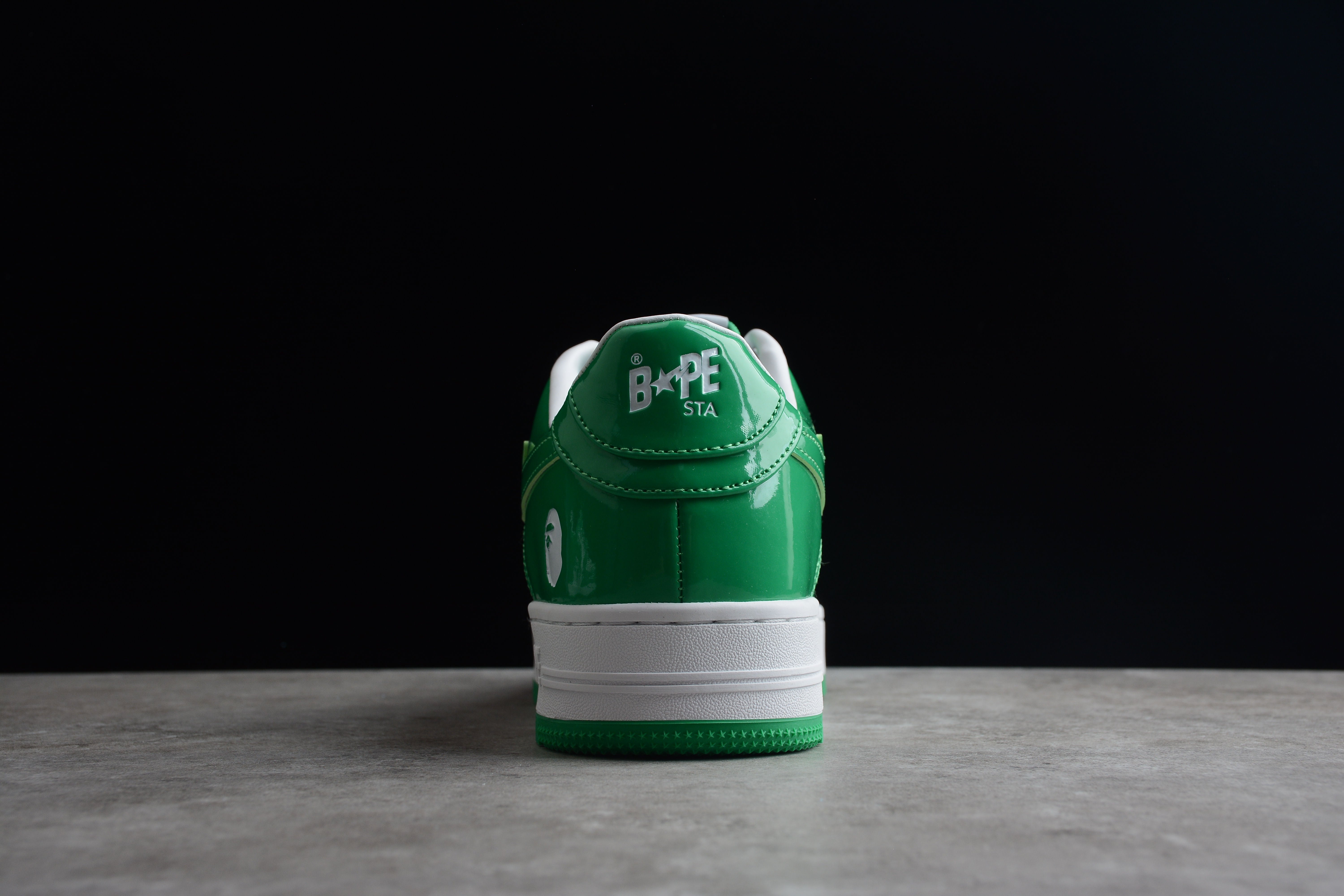 BAPE STA Low-Top Green and White Sneakers - Image 4