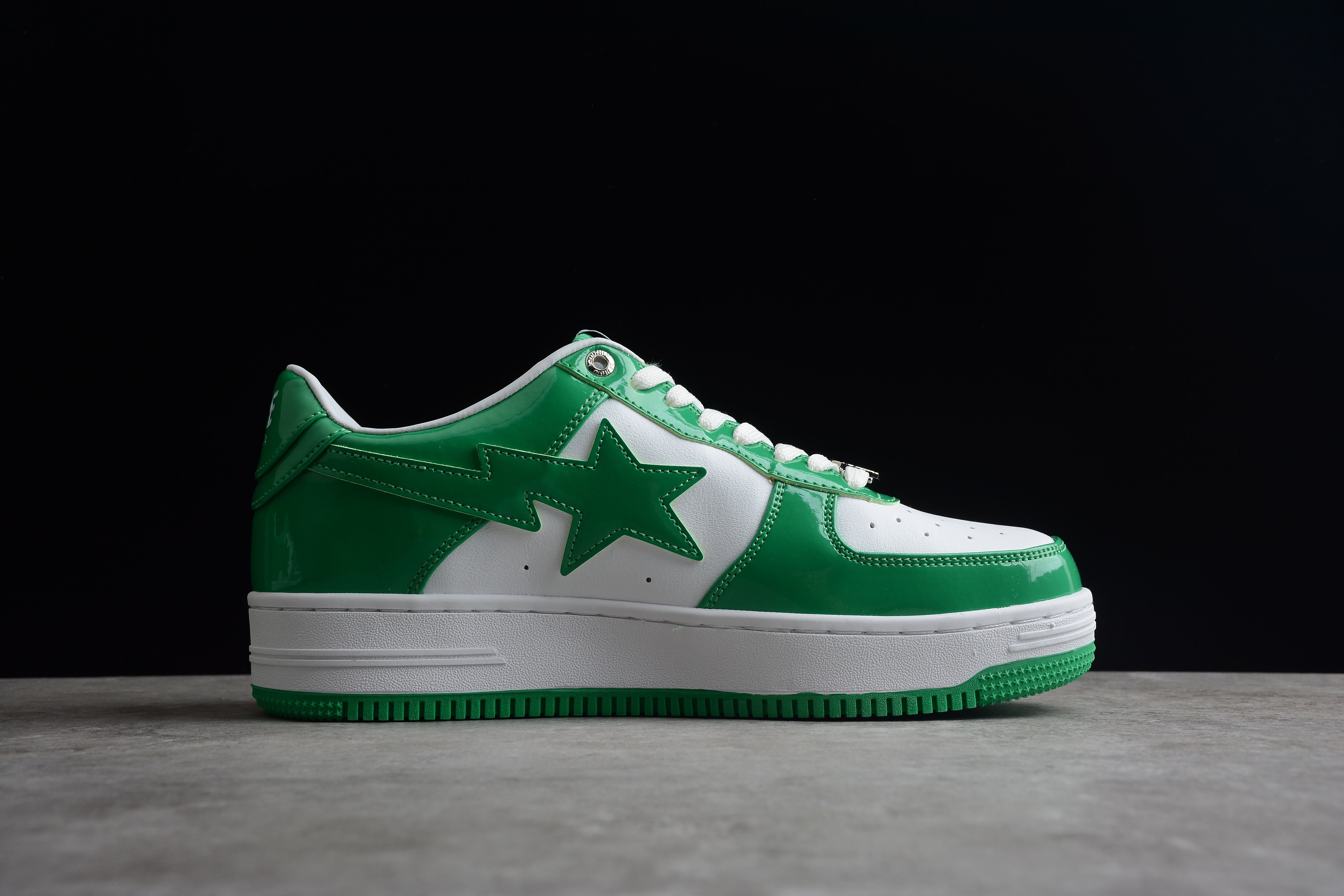BAPE STA Low-Top Green and White Sneakers - Image 7
