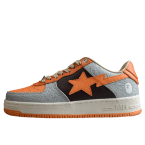 BAPE STA Low-Top Orange and Grey Sneakers
