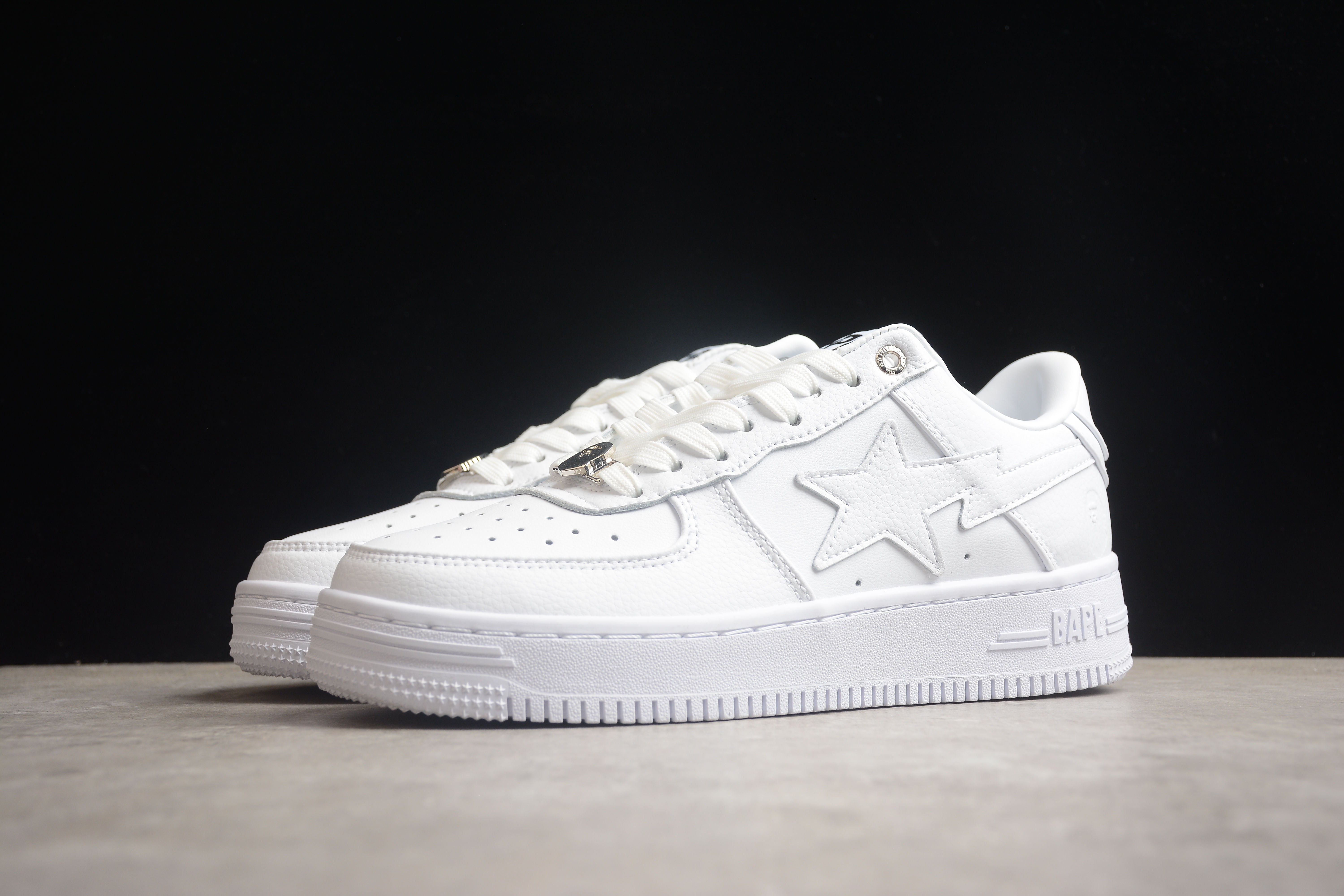 BAPE STA Low-Top Sneakers in All-White - Image 8