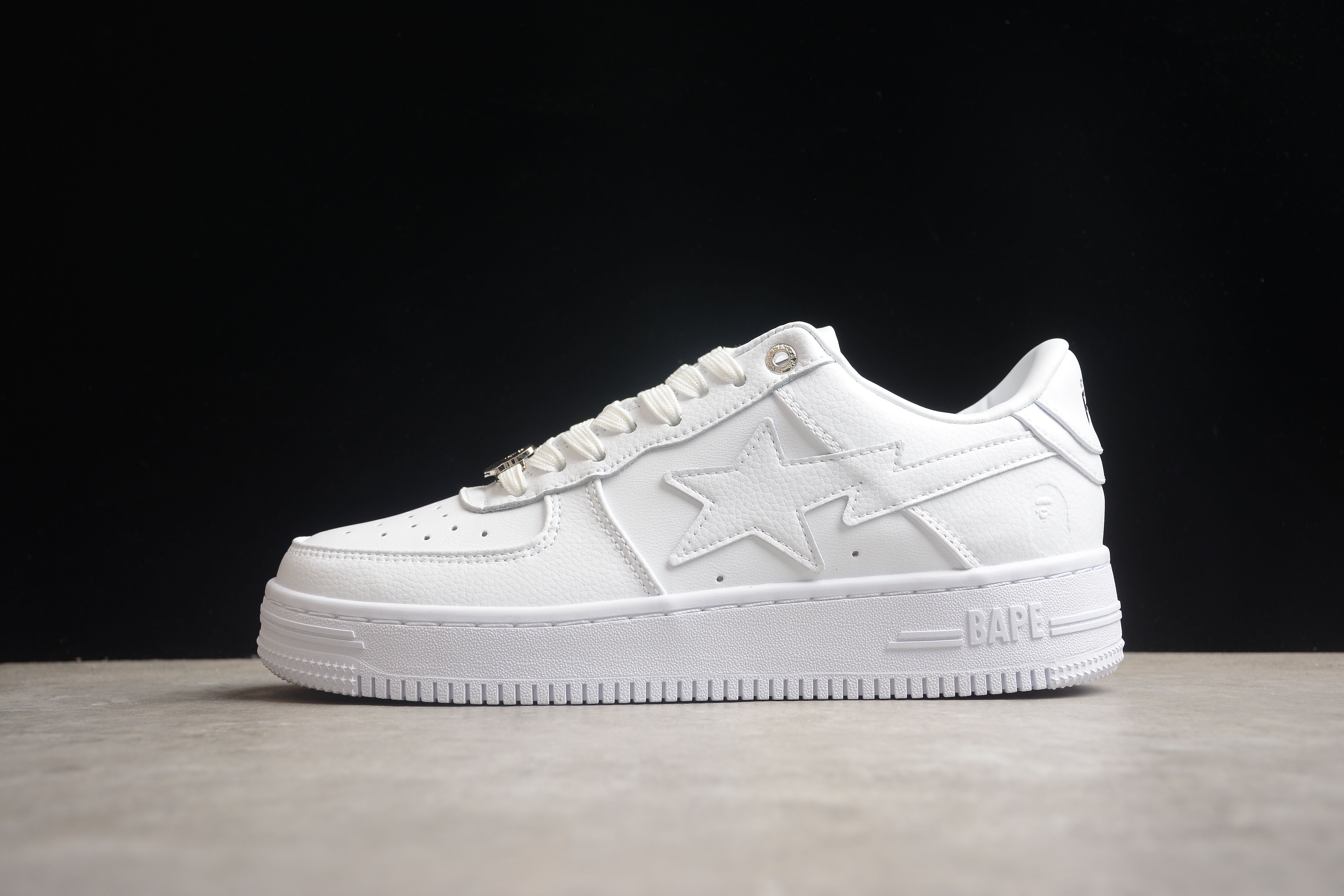 BAPE STA Low-Top Sneakers in All-White - Image 2