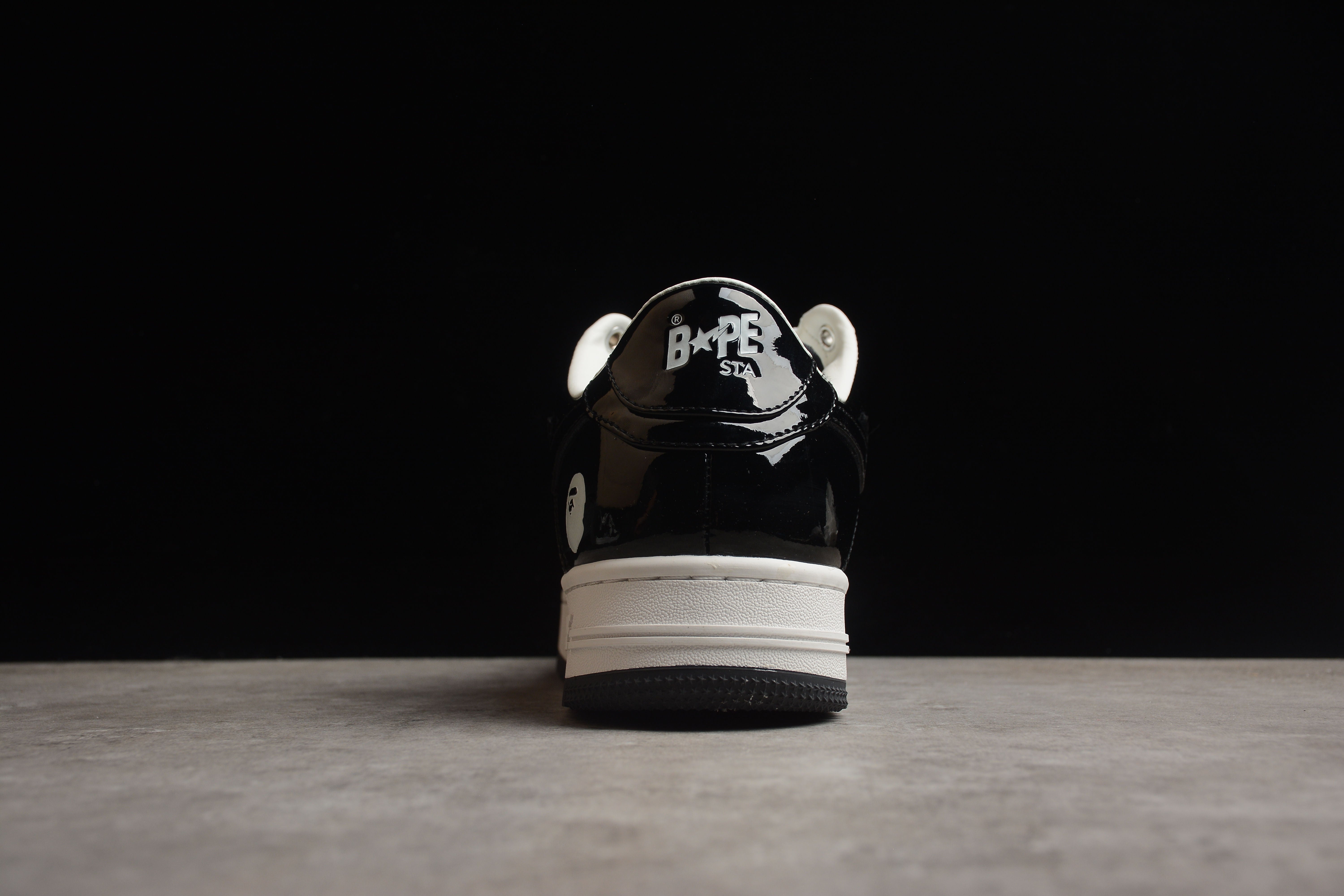 BAPE STA Low-Top Sneakers in Black and White - Image 4
