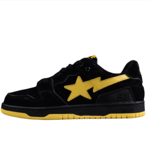 BAPE STA Low-Top Sneakers in Black and Yellow