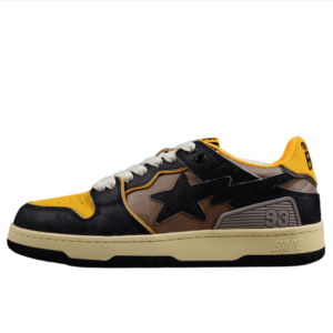 BAPE STA Low Top Sneakers in Black and Yellow