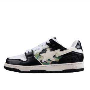 BAPE STA Low-Top Sneakers in Black, White, and Camo