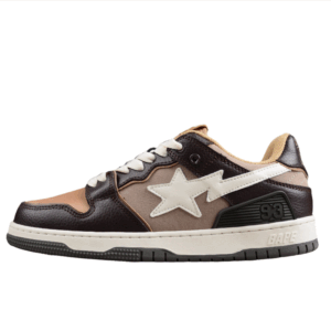 BAPE STA Low-Top Sneakers in Brown and Beige