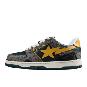 BAPE STA Low-Top Sneakers in Green and Yellow