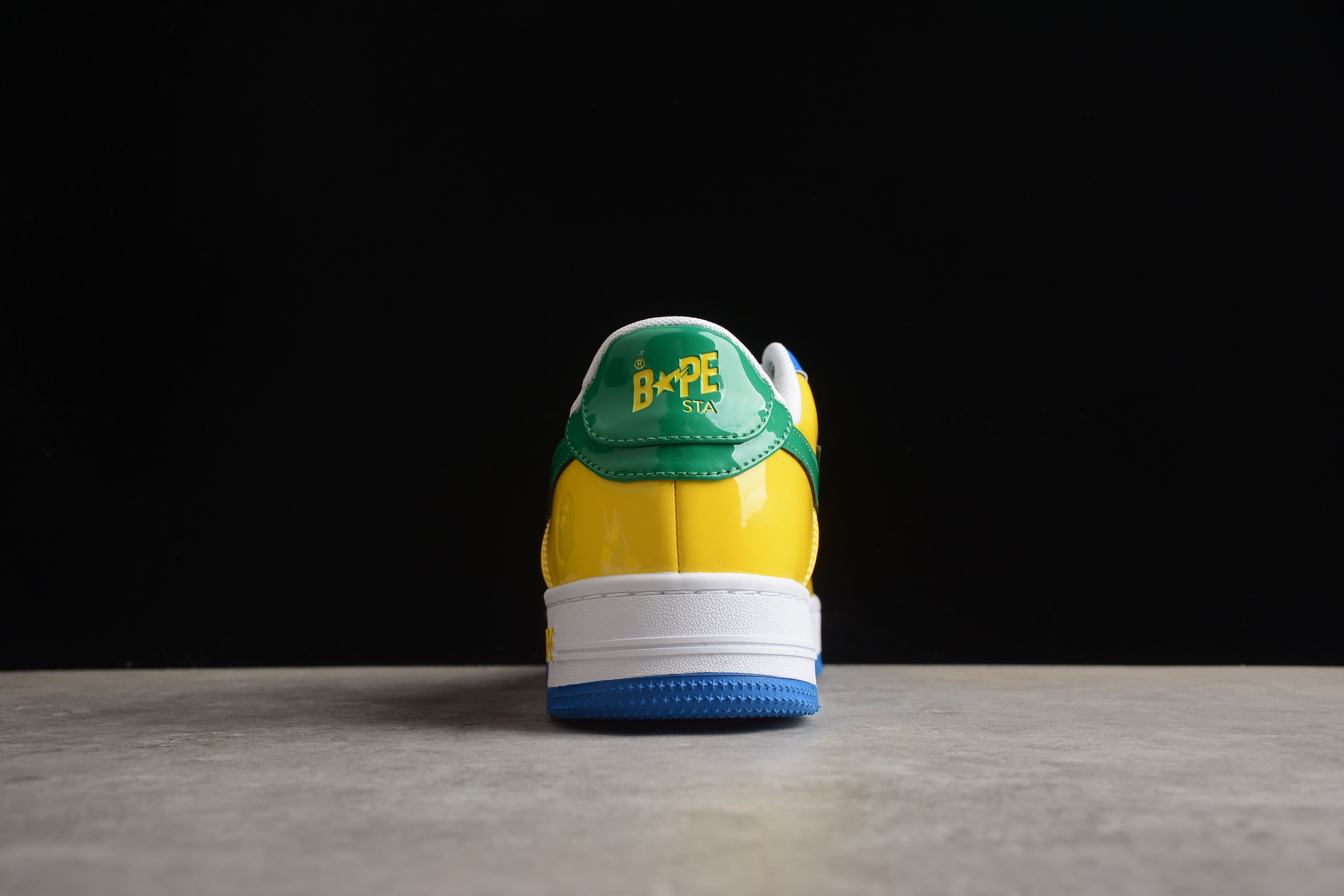 BAPE STA Low-Top Sneakers in Green, Blue, and Yellow - Image 3