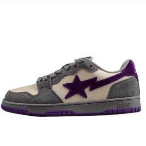 BAPE STA Low-Top Sneakers in Grey and Purple