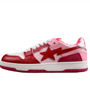BAPE STA Low-Top Sneakers in Red and Pink