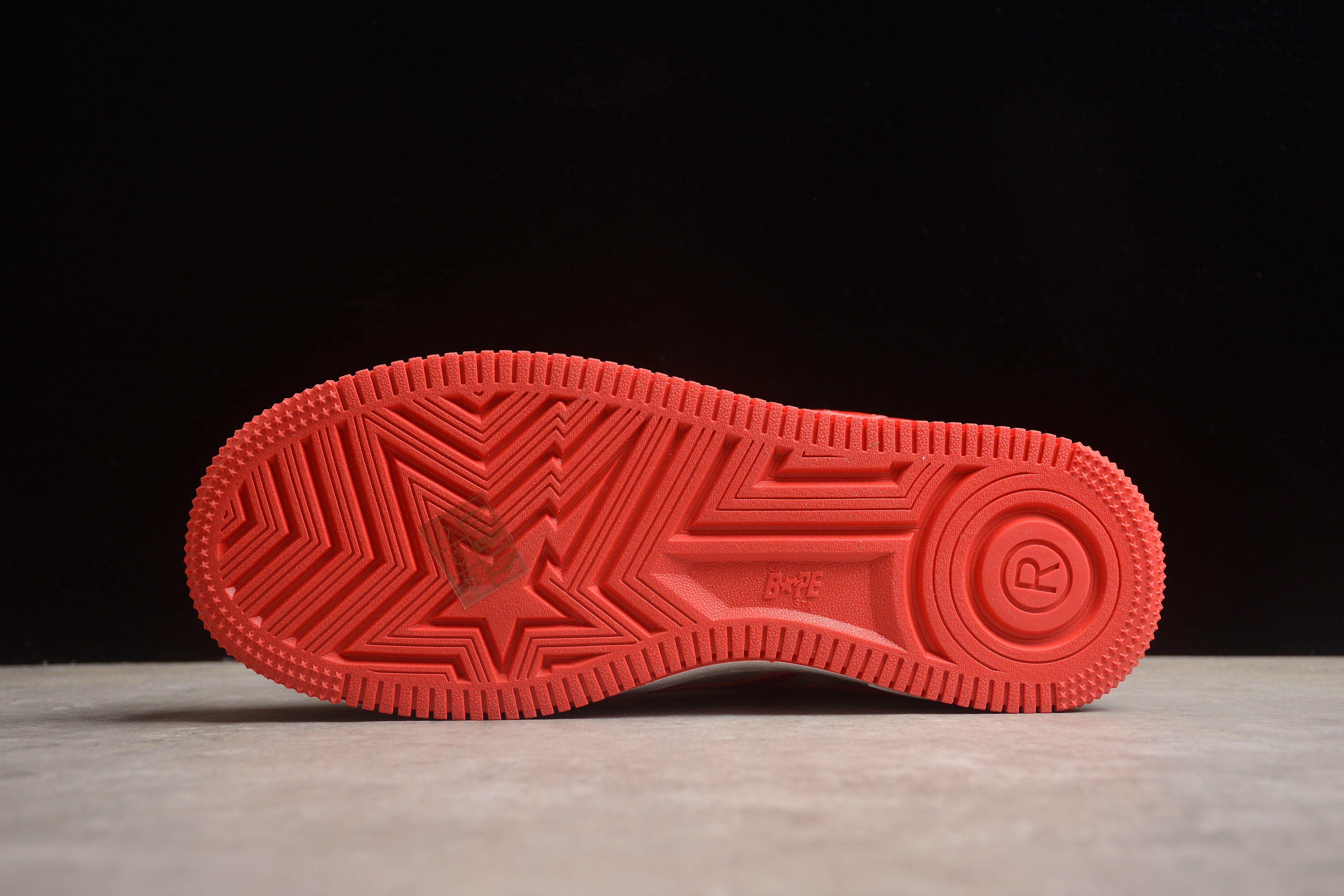 BAPE STA Low-Top Sneakers in Red and White - Image 5