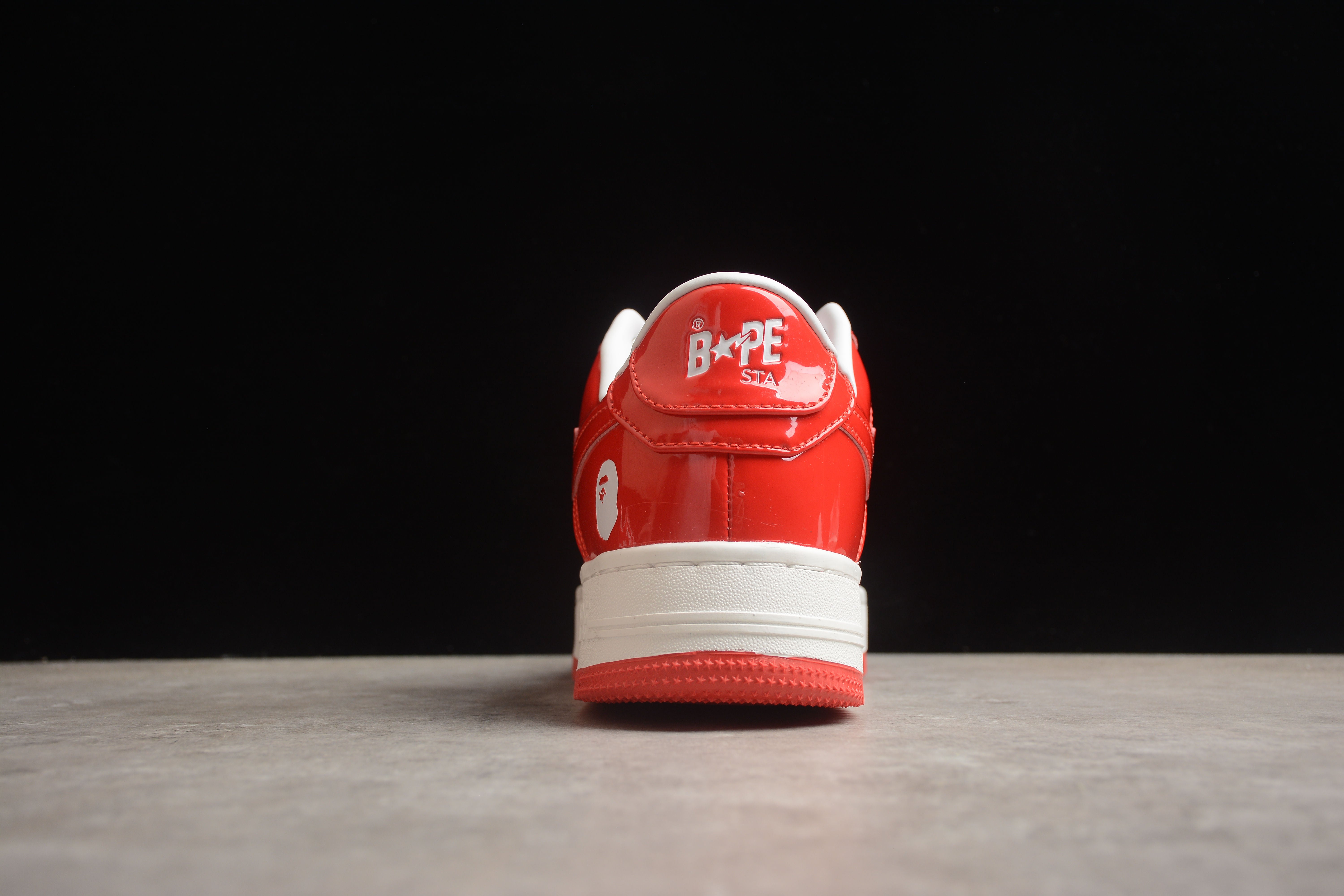 BAPE STA Low-Top Sneakers in Red and White - Image 4
