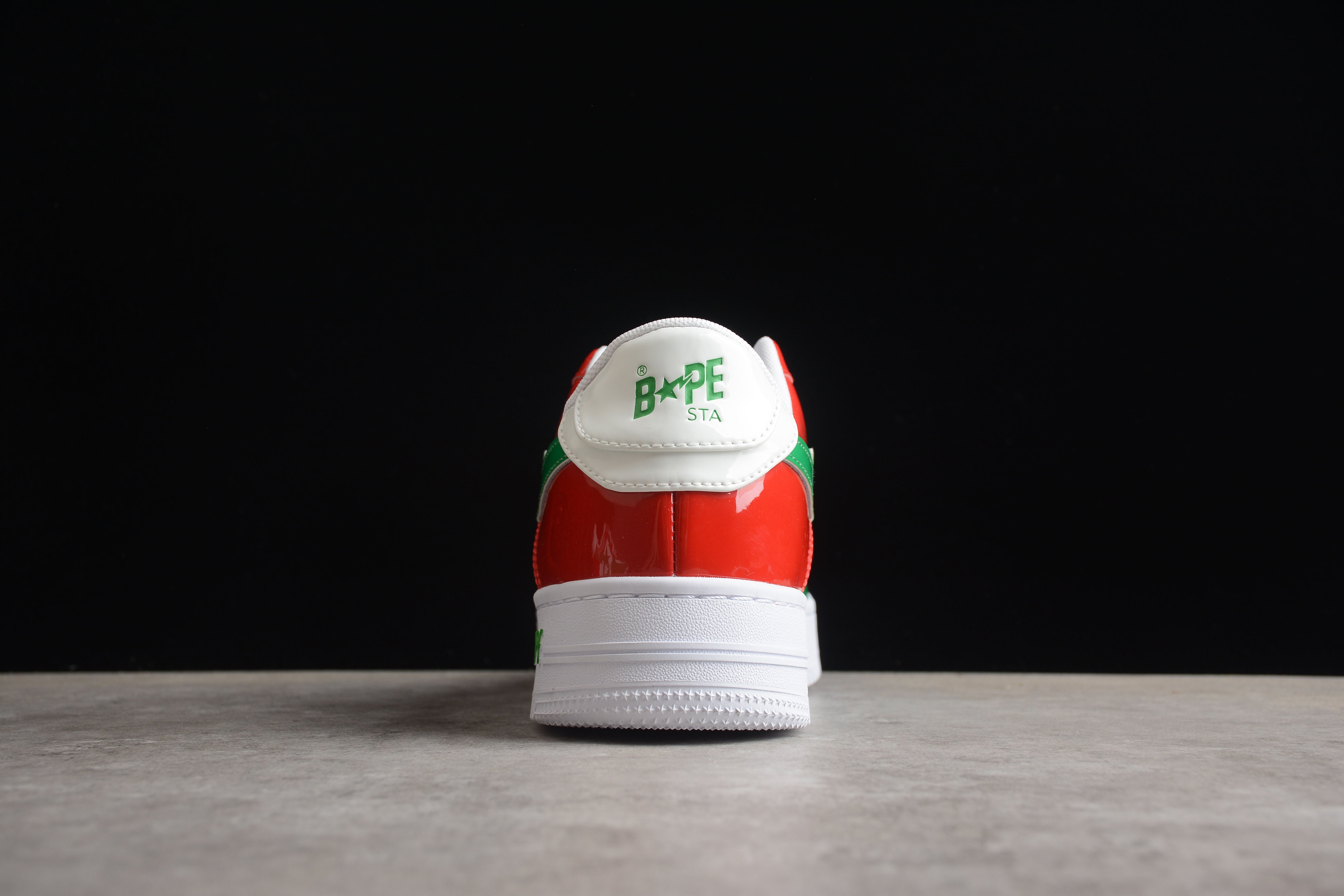 BAPE STA Low-Top Sneakers in Red, Green, and White - Image 4
