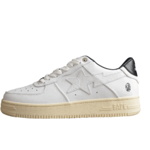 BAPE STA Low-Top Sneakers in White and Black