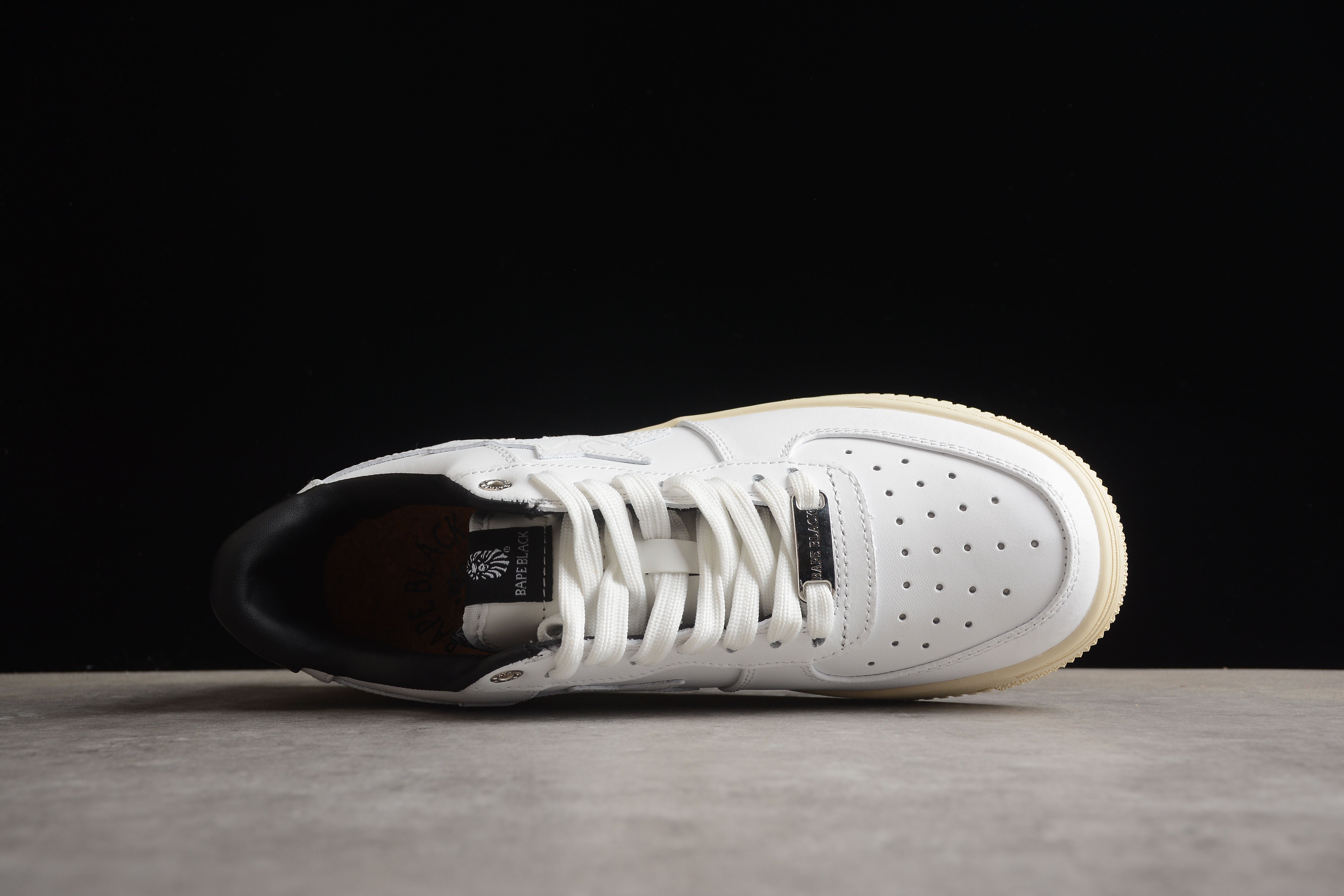 BAPE STA Low-Top Sneakers in White and Black - Image 6