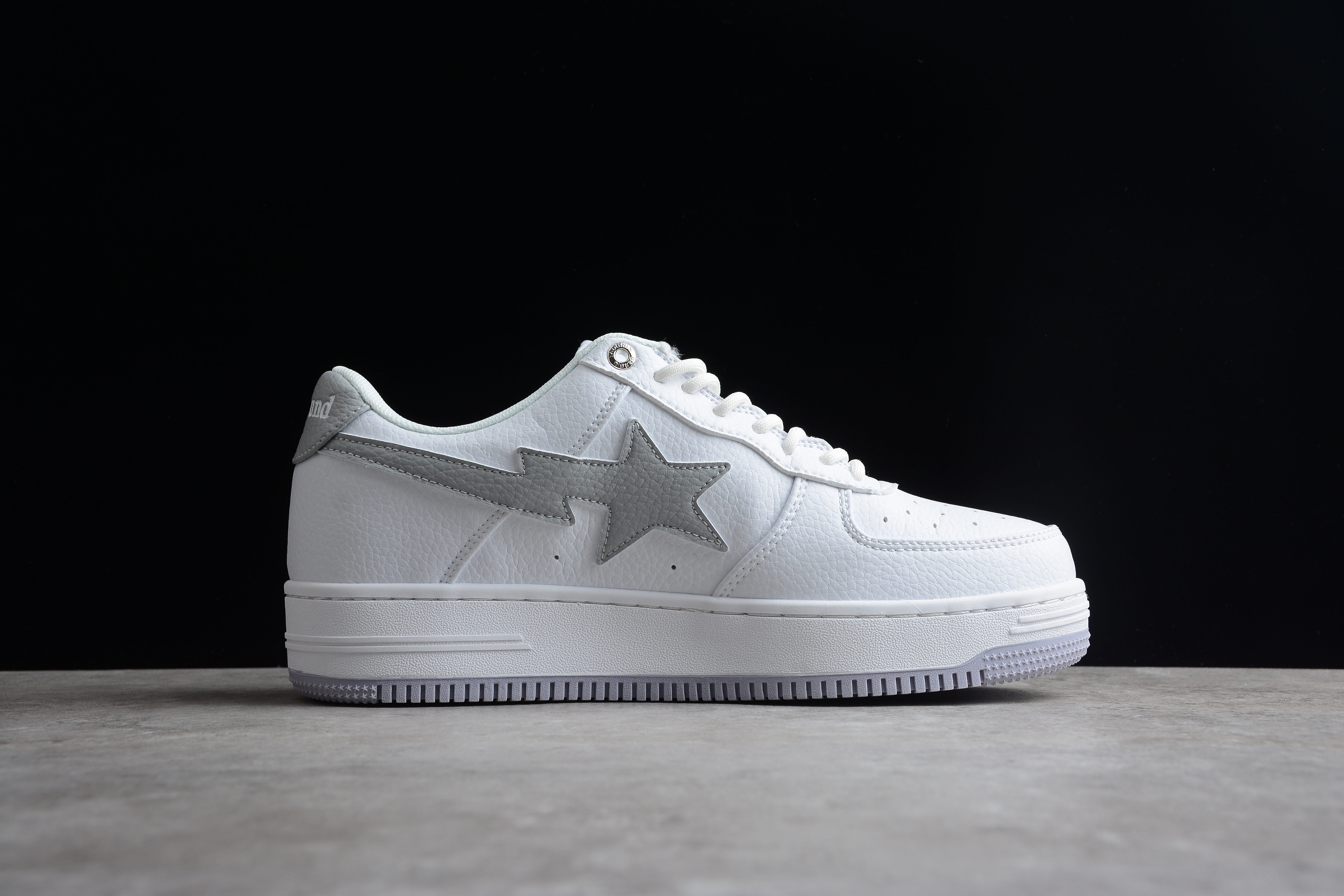 BAPE STA Low-Top Sneakers in White and Gray - Image 7