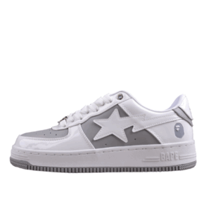 BAPE STA Low-Top Sneakers in White and Grey