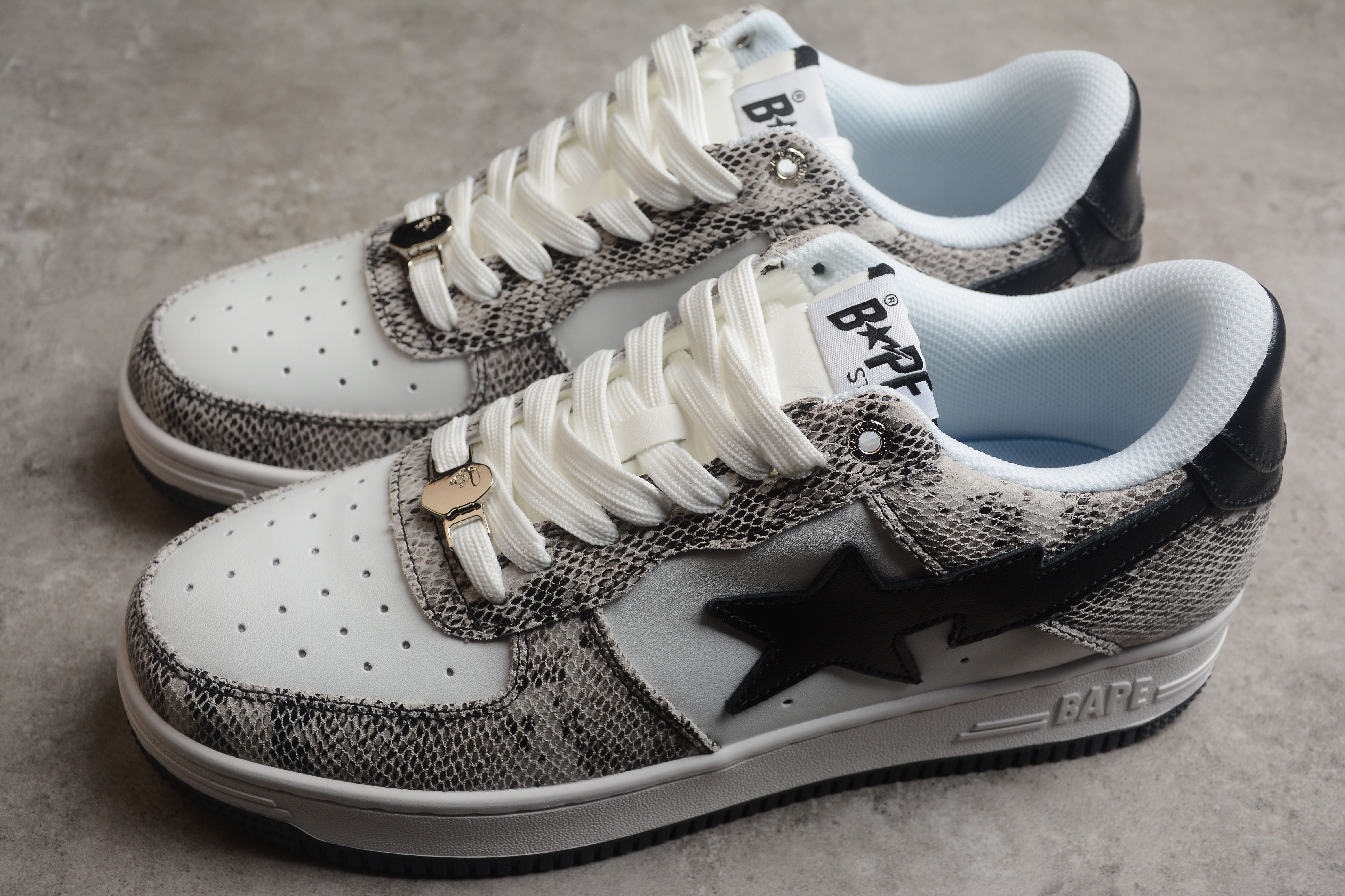 BAPE STA Low-Top Sneakers with Snakeskin Pattern - Image 3