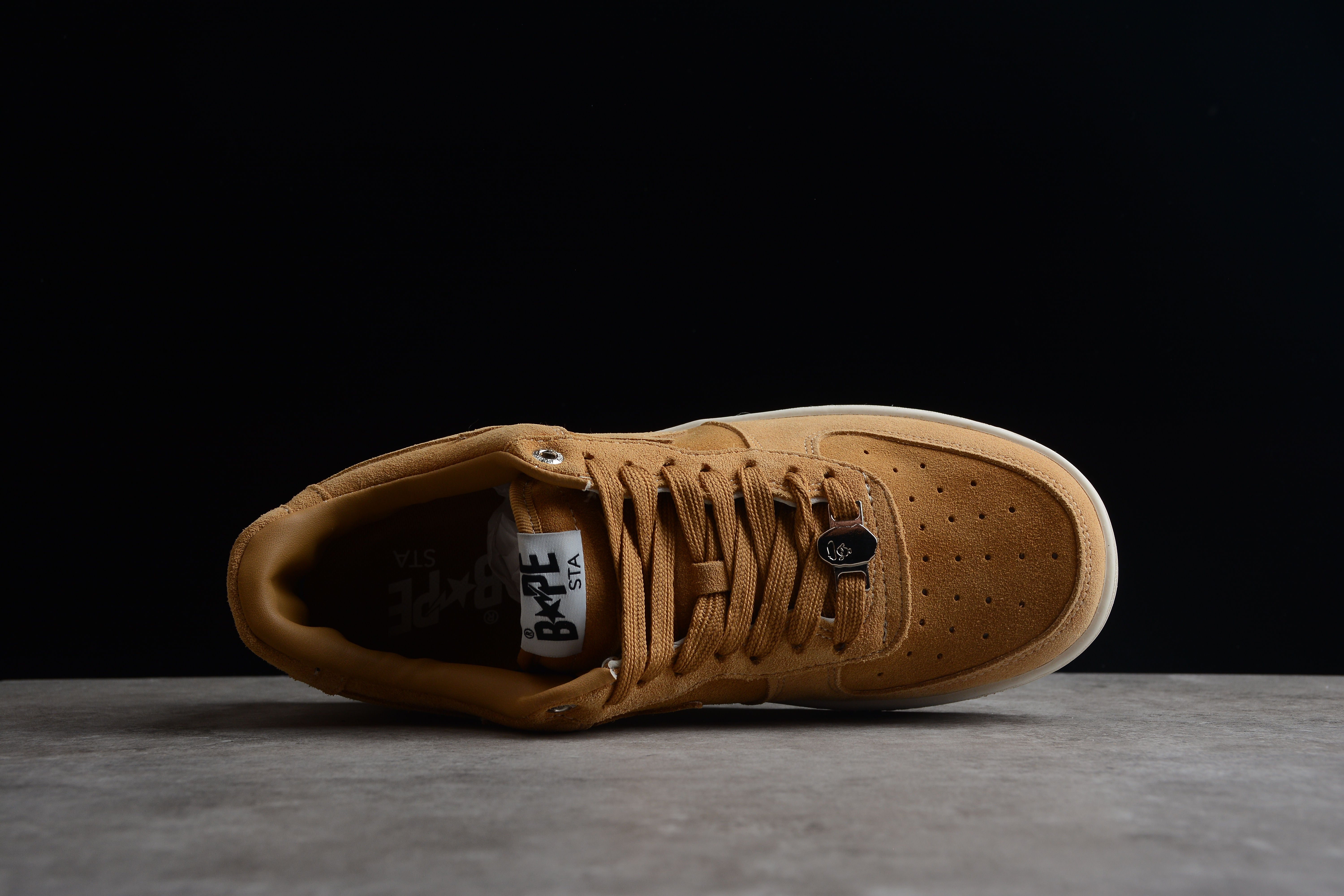 BAPE STA Low-Top Tan Suede Sneakers - Image 6