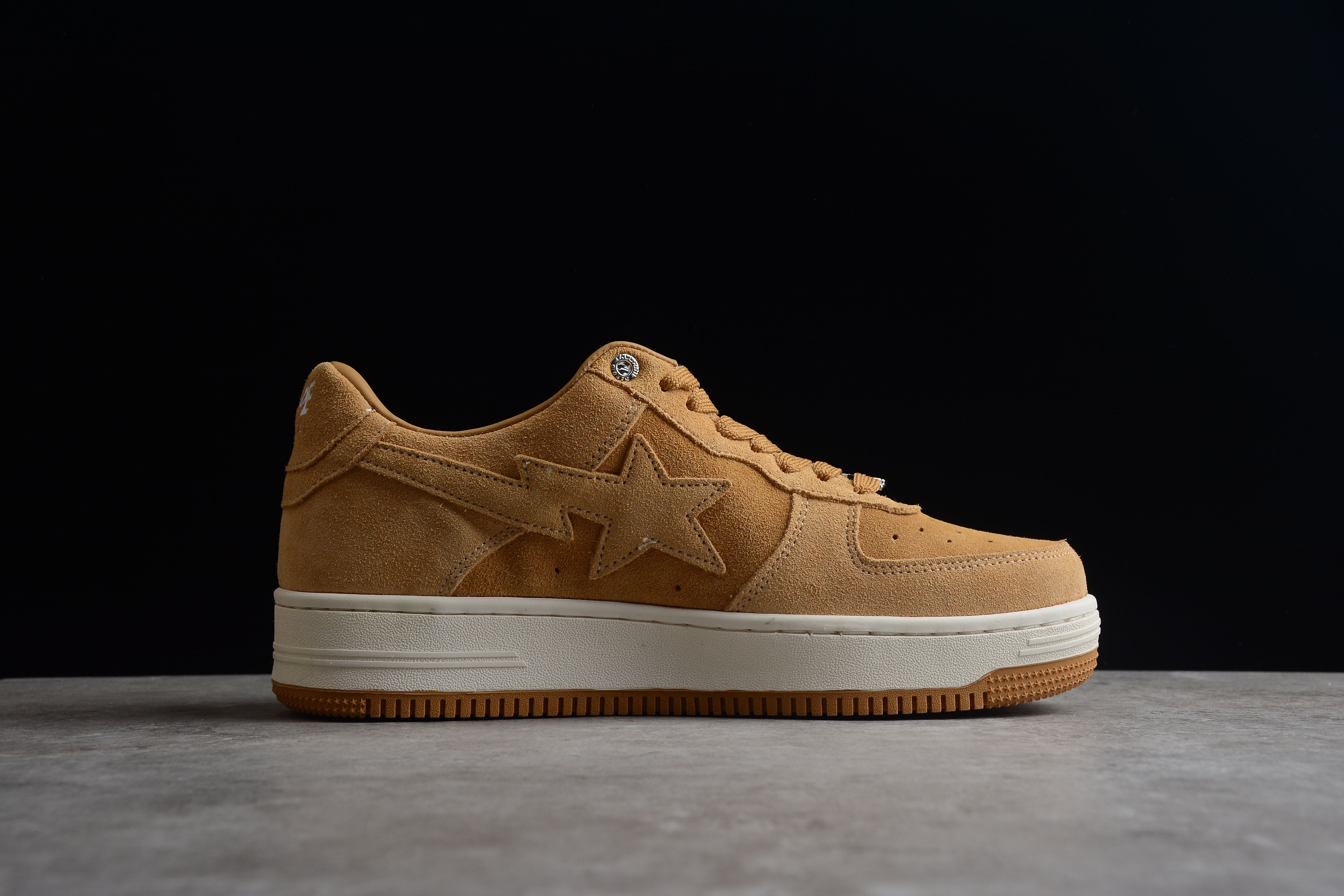 BAPE STA Low-Top Tan Suede Sneakers - Image 7