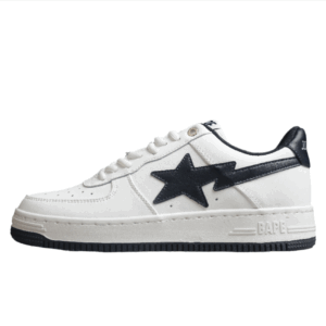 BAPE STA Low-Top White and Black Sneakers