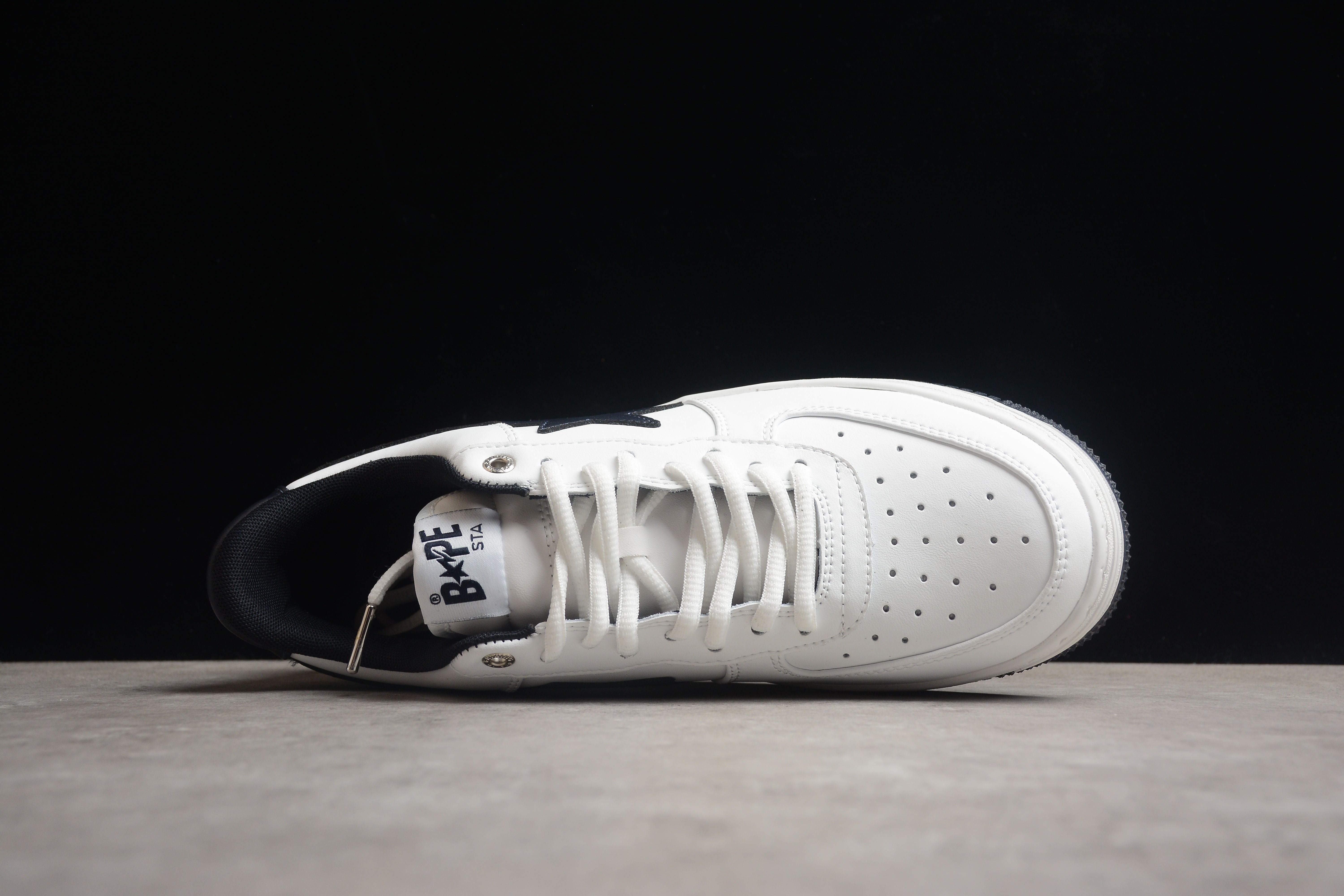 BAPE STA Low-Top White and Black Sneakers - Image 6