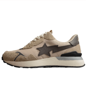 BAPE STA Retro Runner Beige and Brown Sneakers