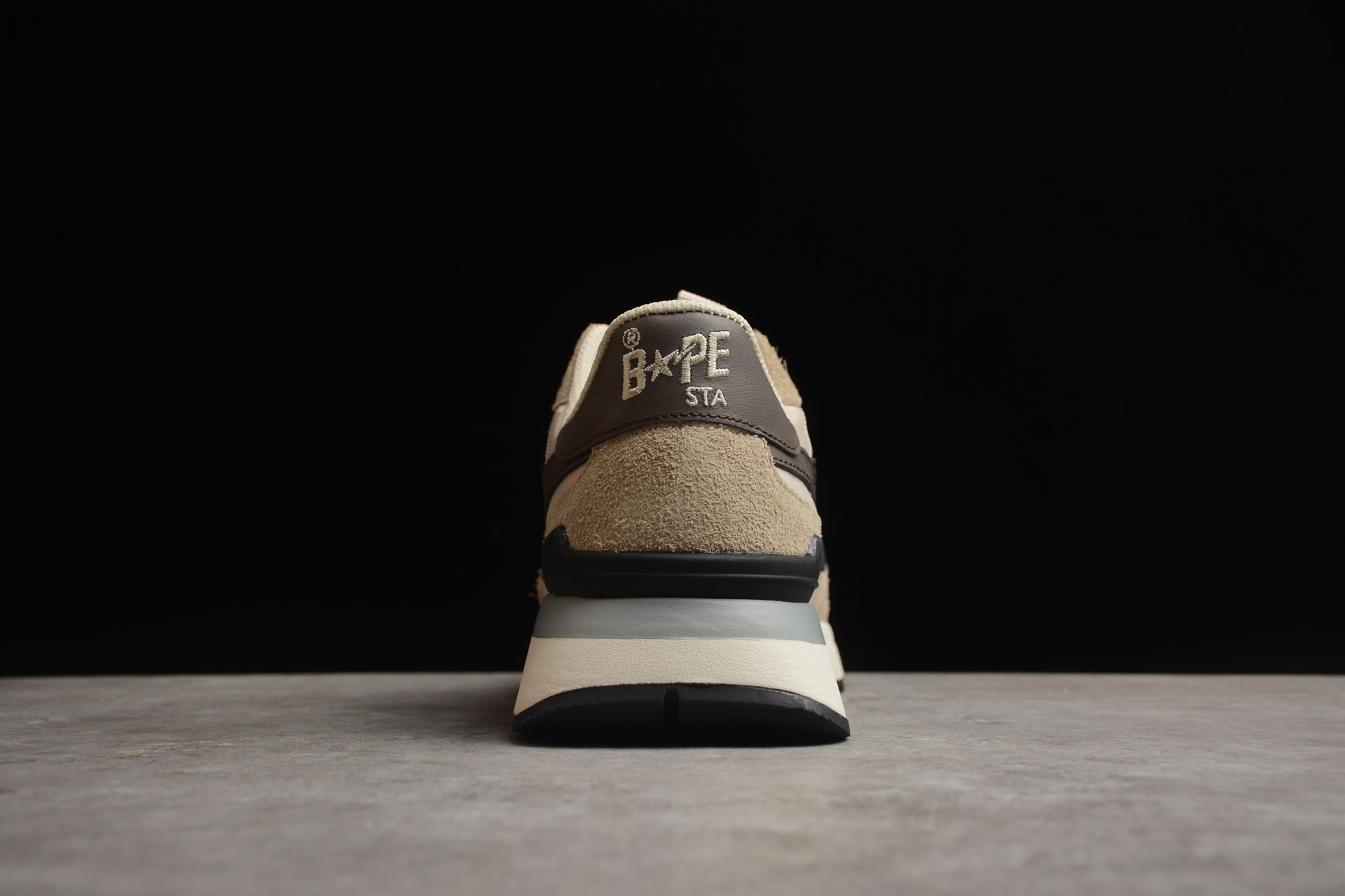 BAPE STA Runner Sneakers in Beige and Brown - Image 4