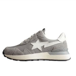 BAPE STA Runner Sneakers in Grey and White