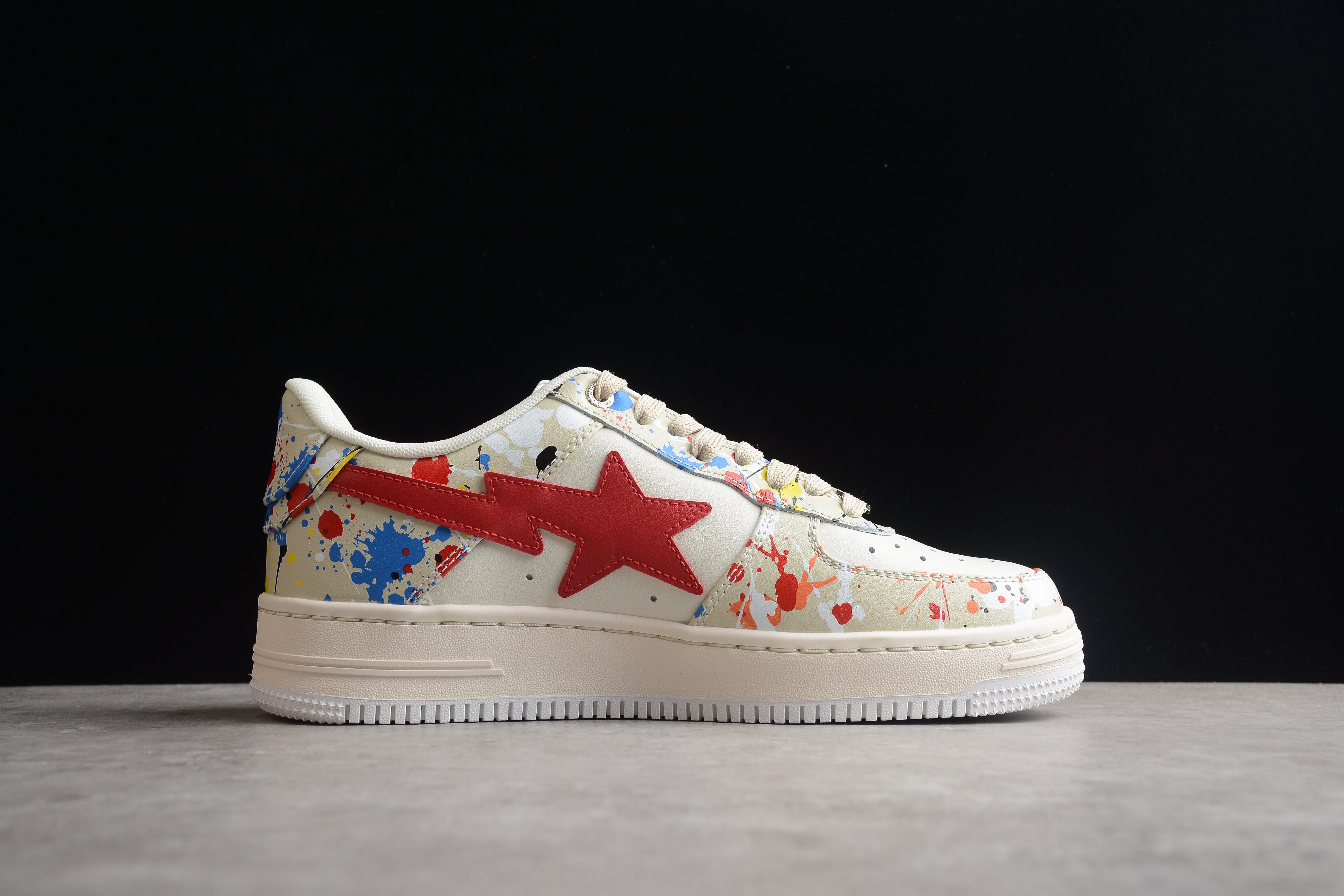 BAPE STA Splatter Low-Top Sneakers - Image 7