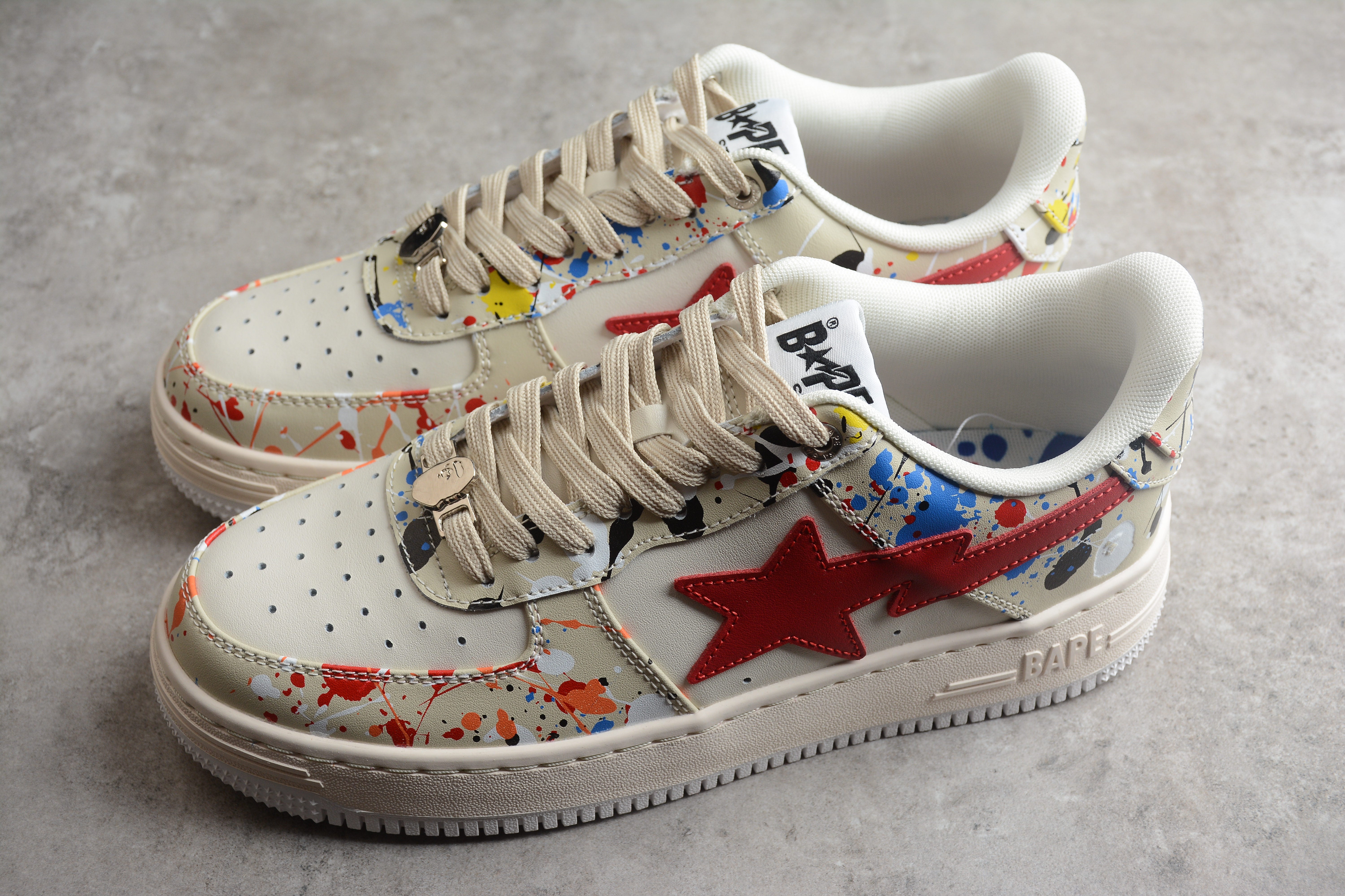 BAPE STA Splatter Low-Top Sneakers - Image 3