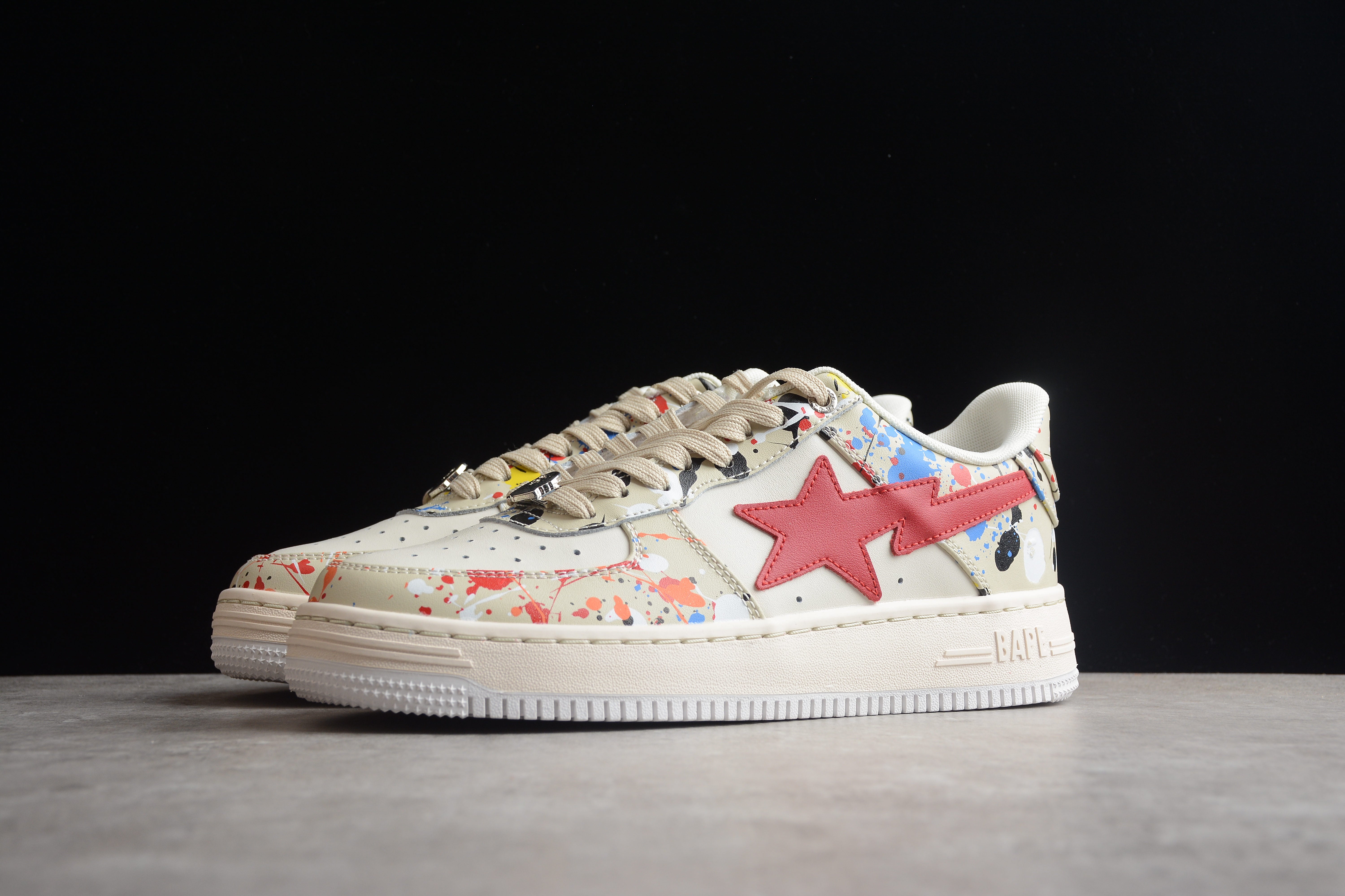 BAPE STA Splatter Low-Top Sneakers - Image 8